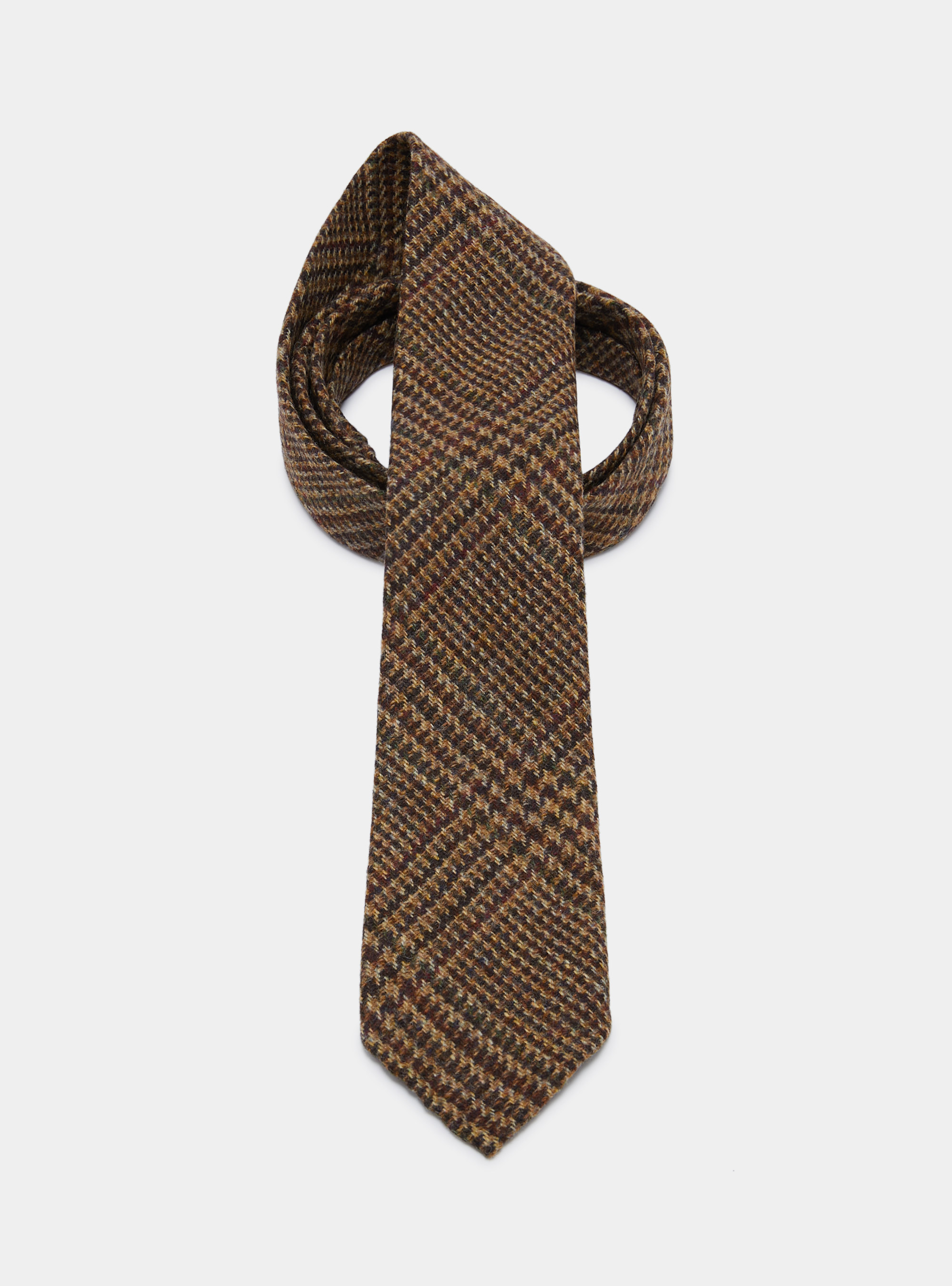 Corbata estampada de pura lana Shetland, MULTICOLORE