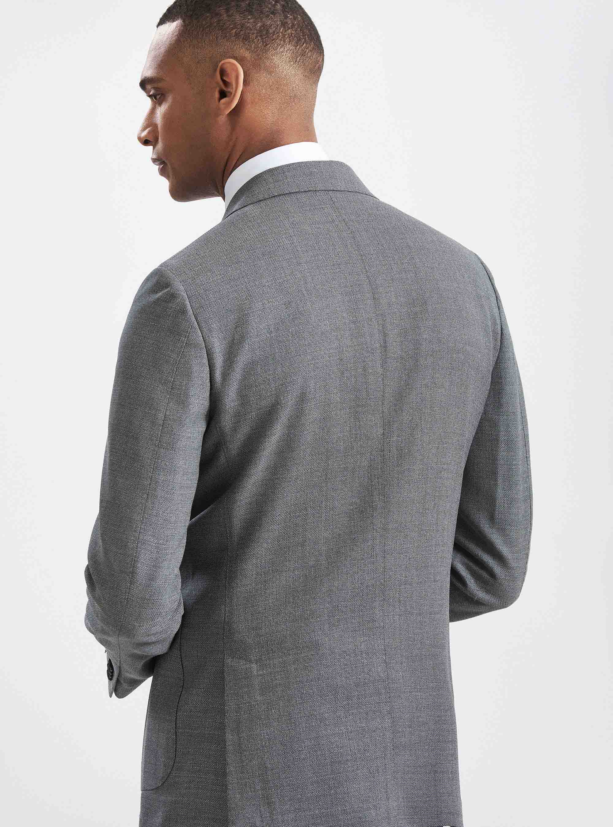 Pure wool hopsack blazer Vitale Barberis Canonico, GREY