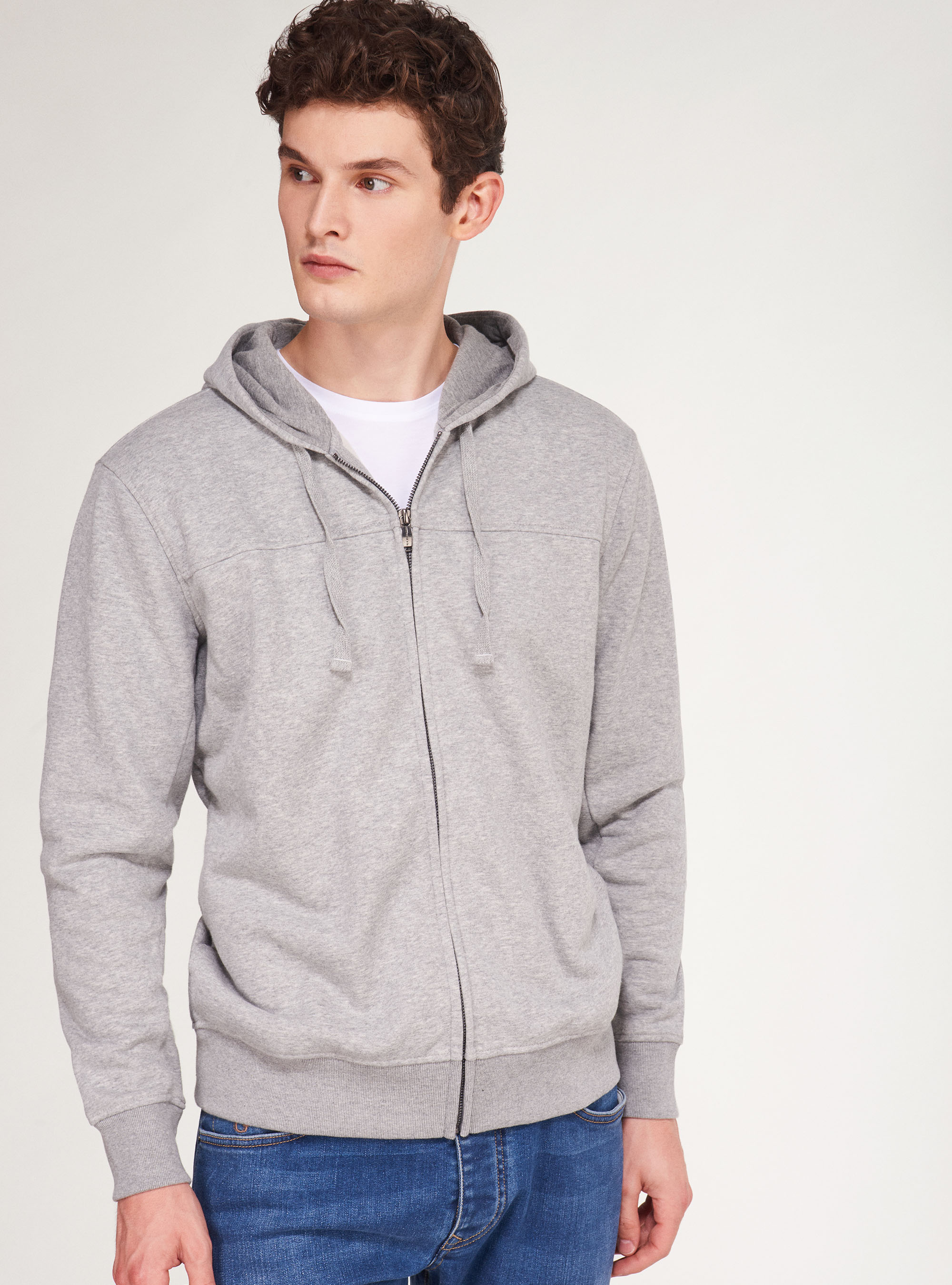 Gutteridge - Felpa con zip e cappuccio, Unisex, Grigio Chiaro, Taglia: S