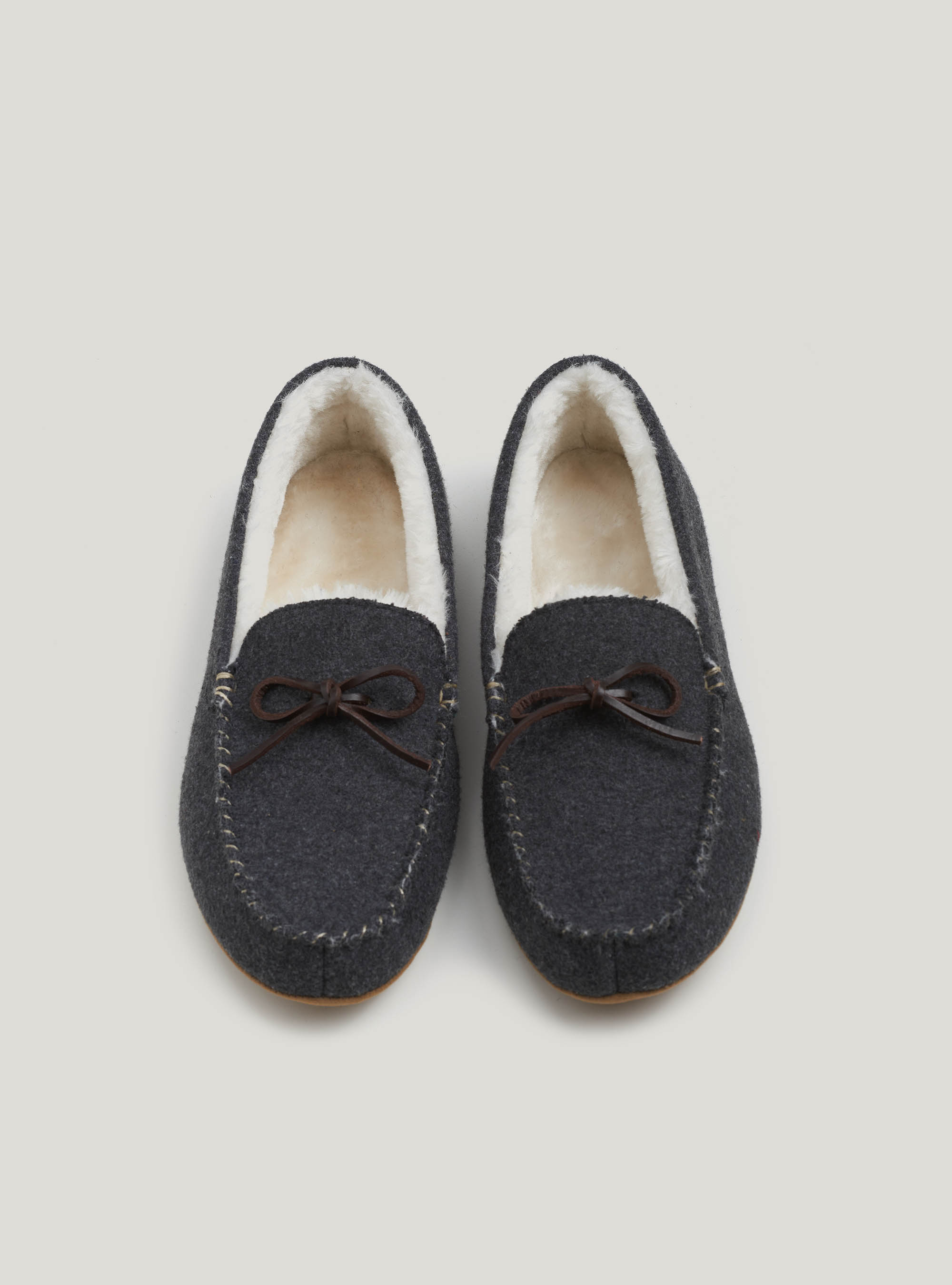 Pantofole in flanella tinta unita, GRIGIO CHIARO