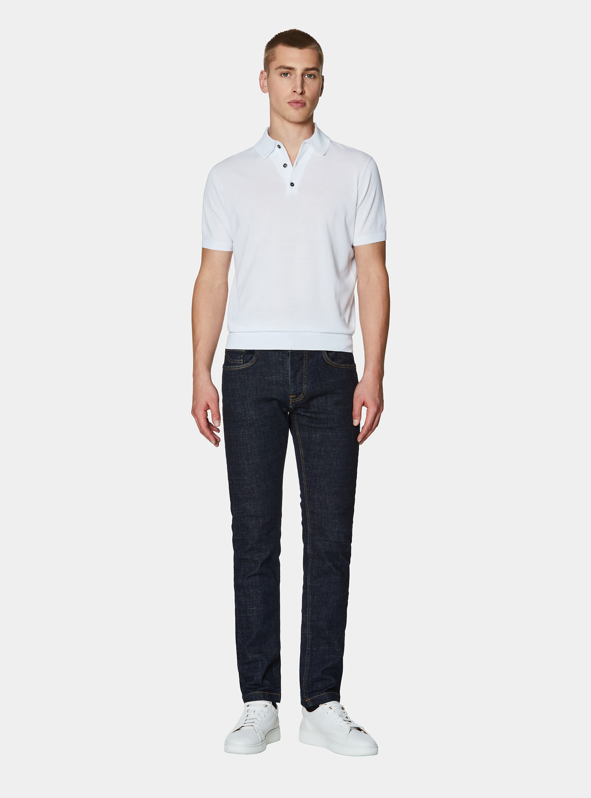 Polo in maglia in cotone m/c, WHITE