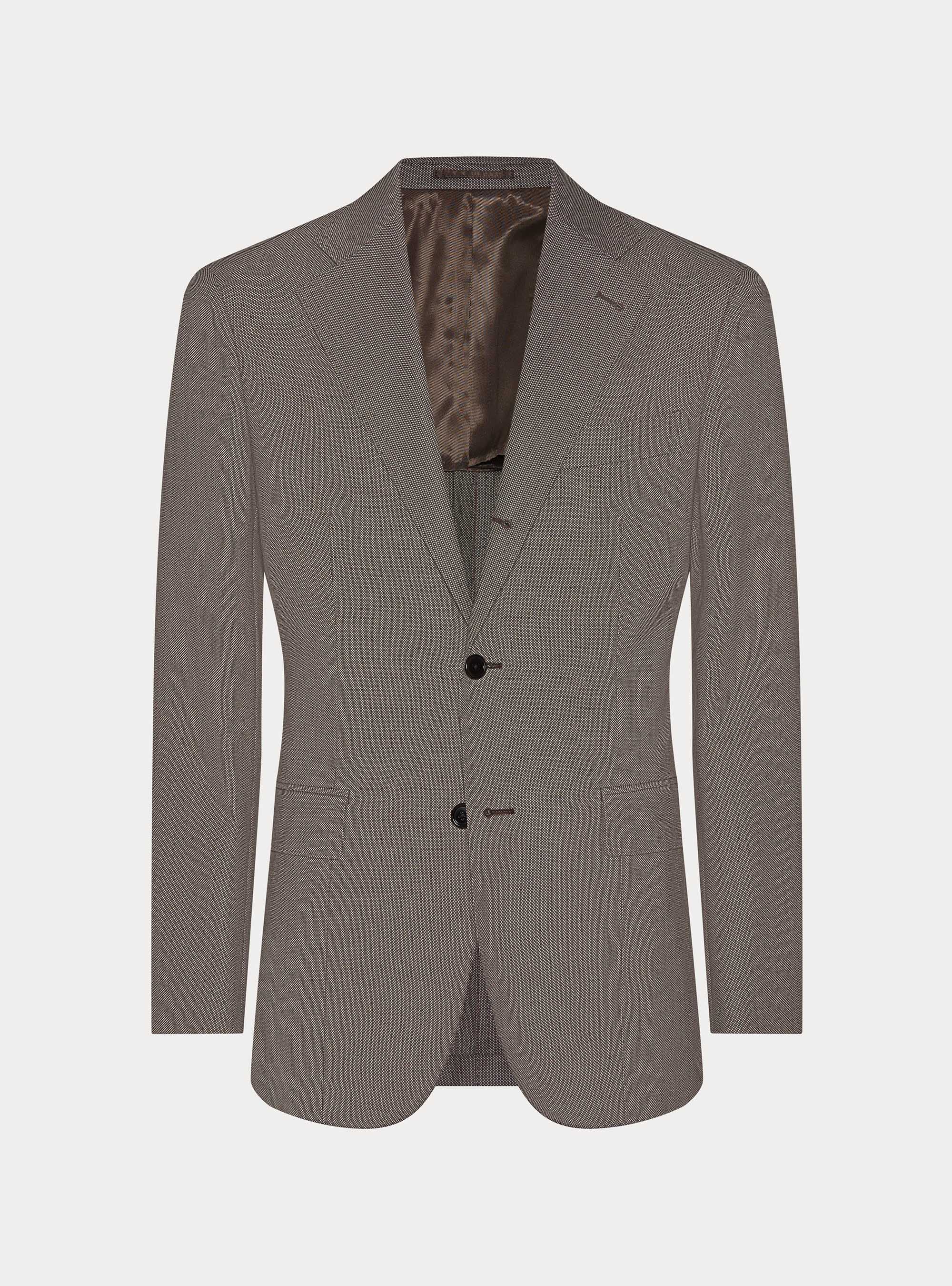 Giacca per abito in pura lana occhio di pernice Vitale Barberis Canonico, MARRONE 0508C