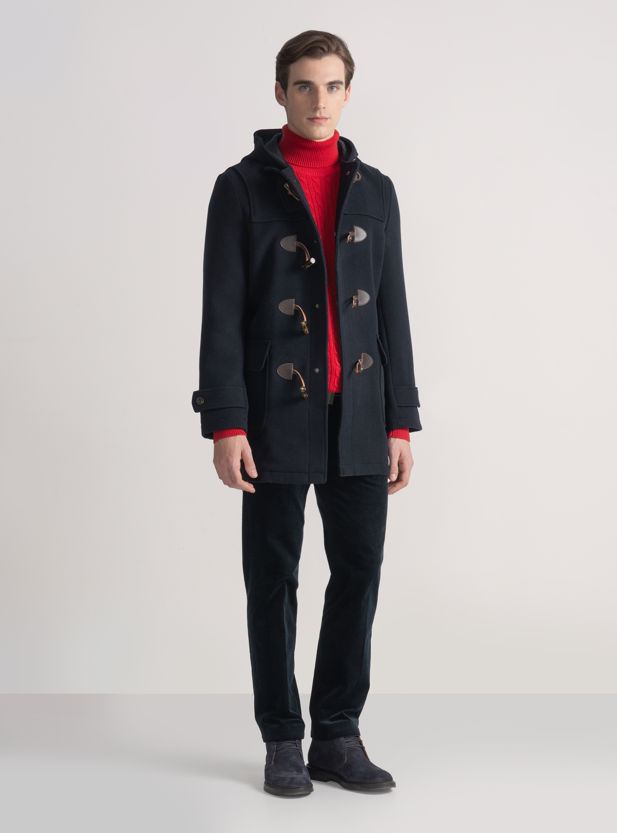 Montgomery in misto lana con interno fantasia, BLU NAVY