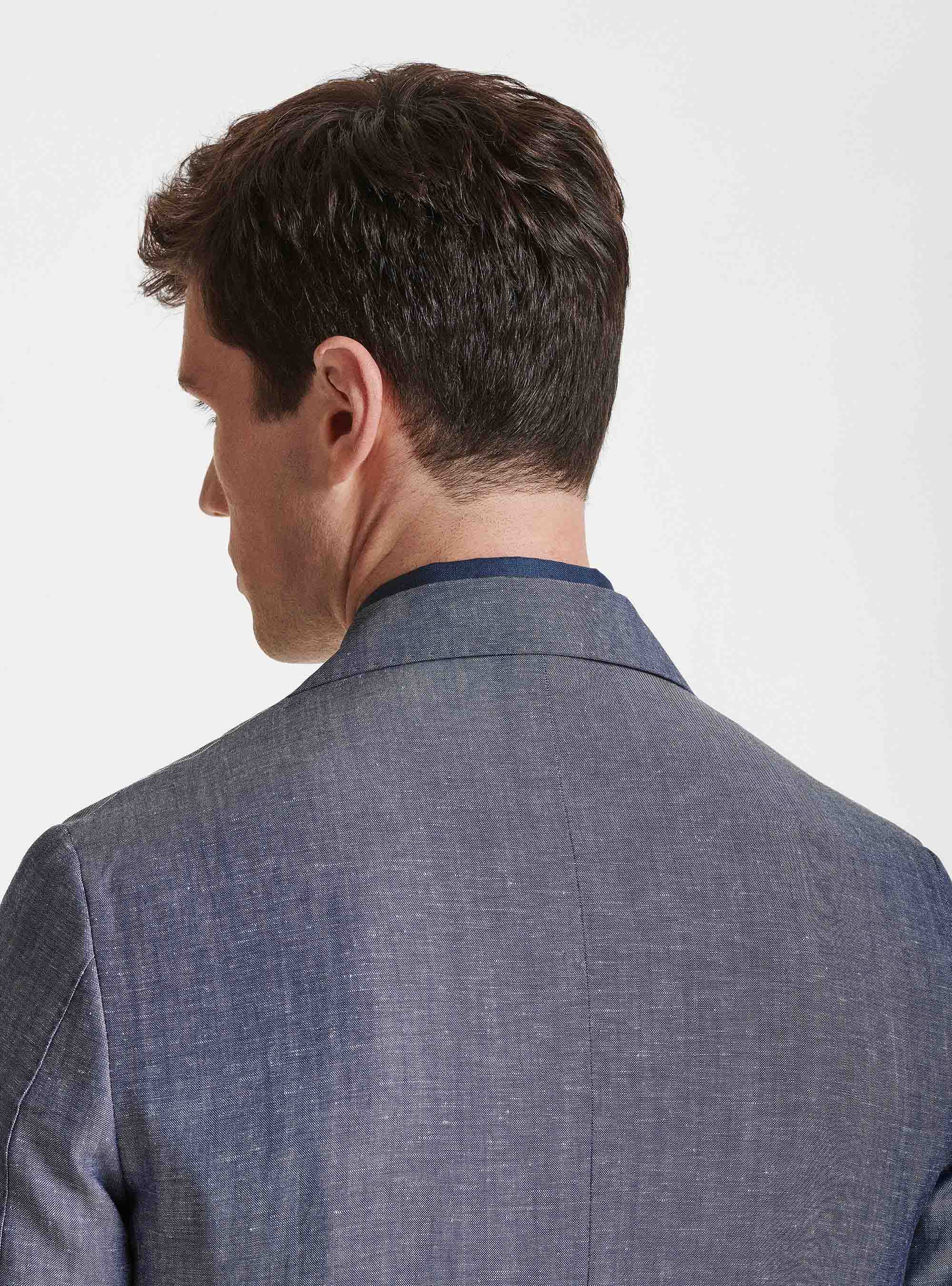 Wool and linen suit blazer DUEMILAGORI, 0243C DENIM