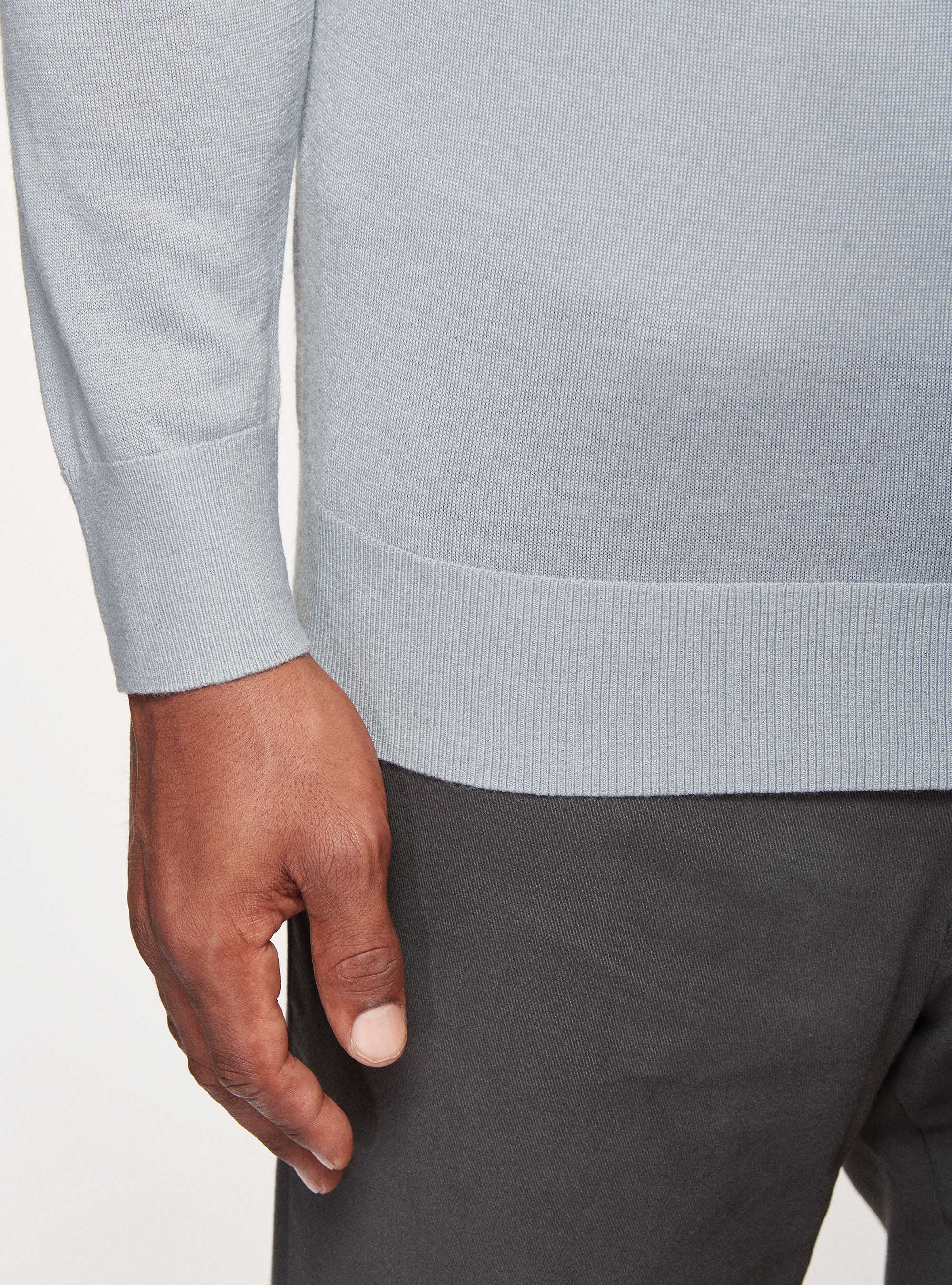 Rollkragenpullover aus reiner Merinowolle, GRIGIO CHIARO 0256C