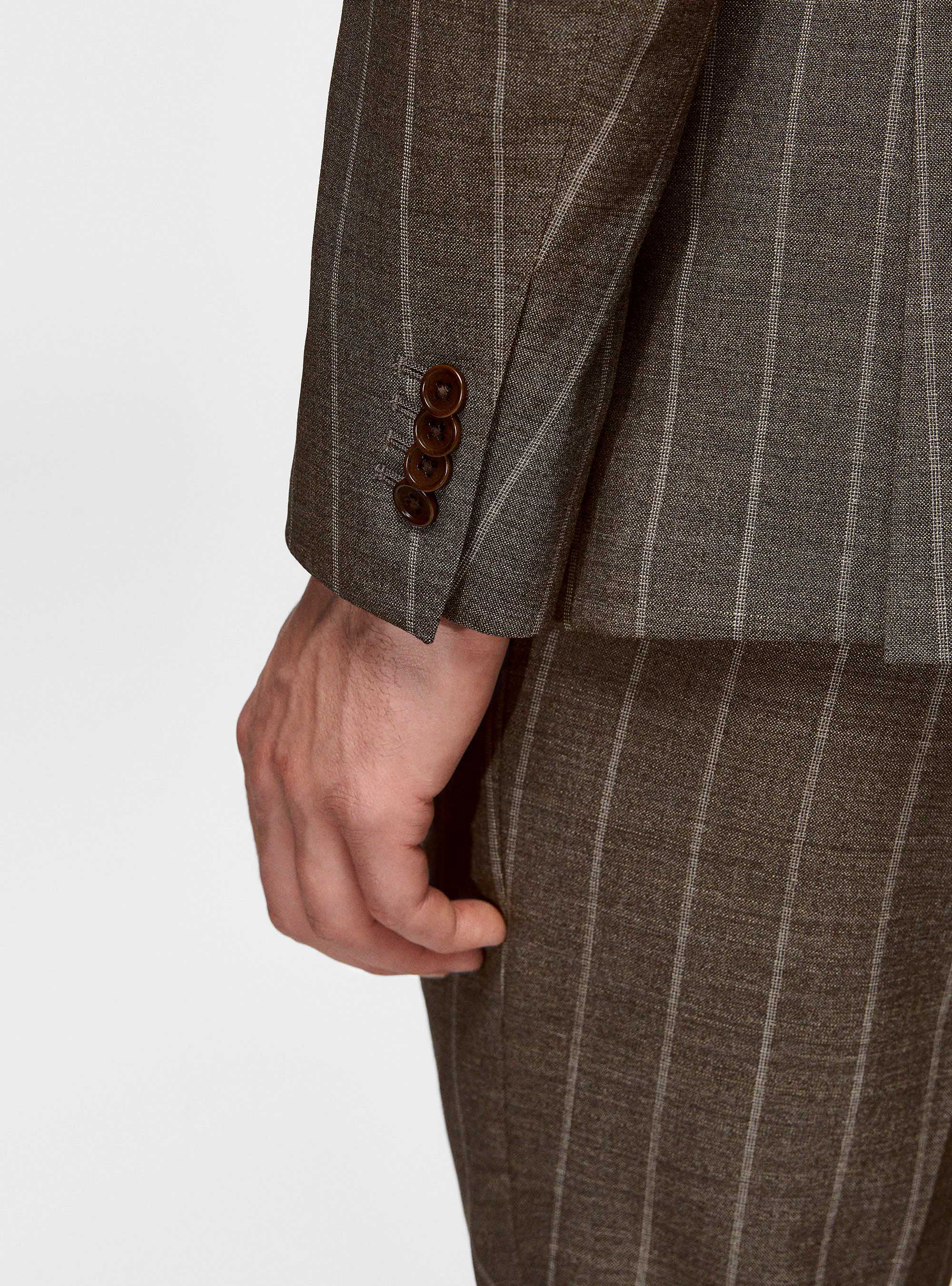 Veste à rayures en pure laine, BOUE