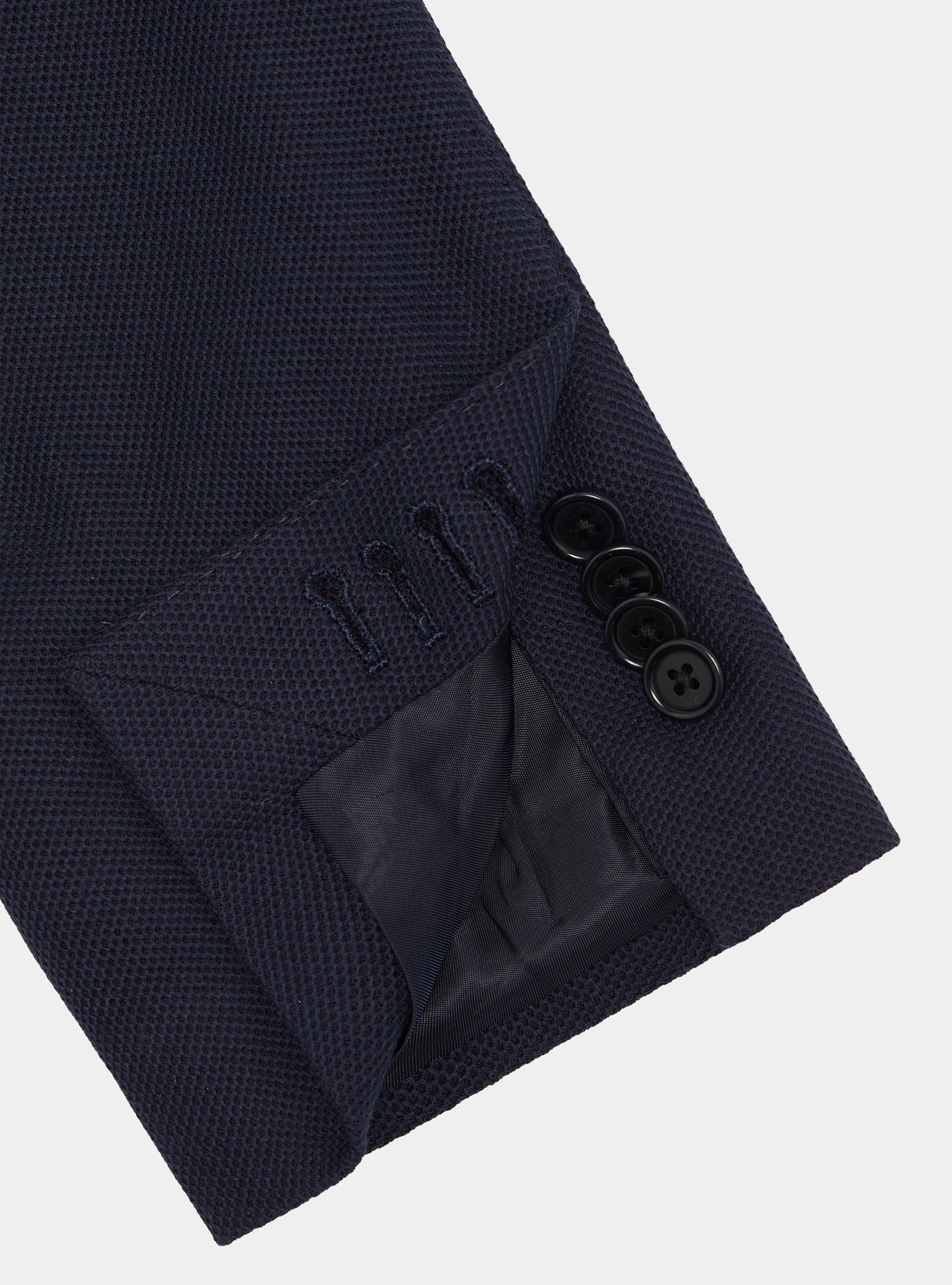 Americana de jersey de mezcla de algod&oacute;n, AZUL MARINO