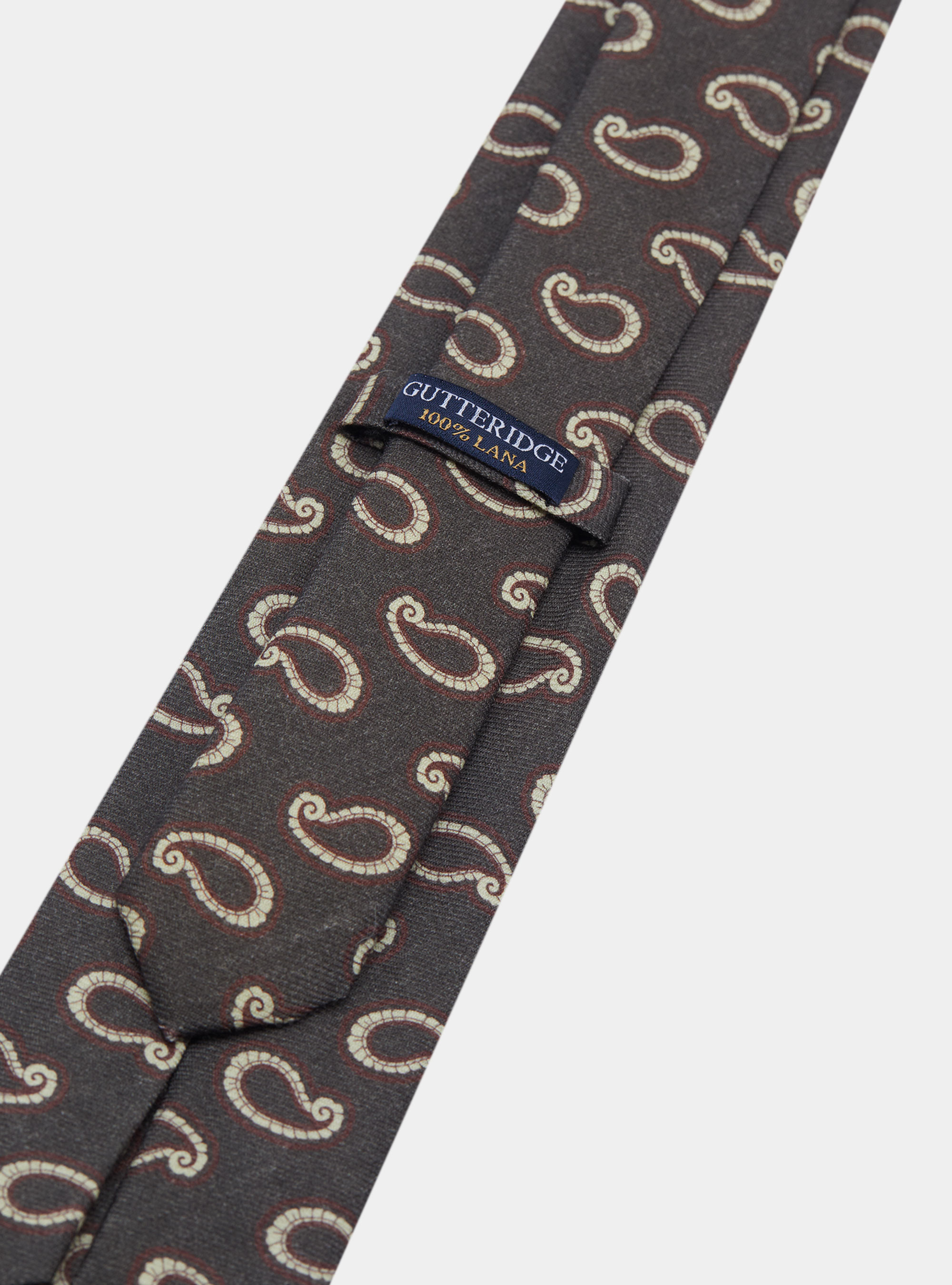 Patterned wool tie, GREEN