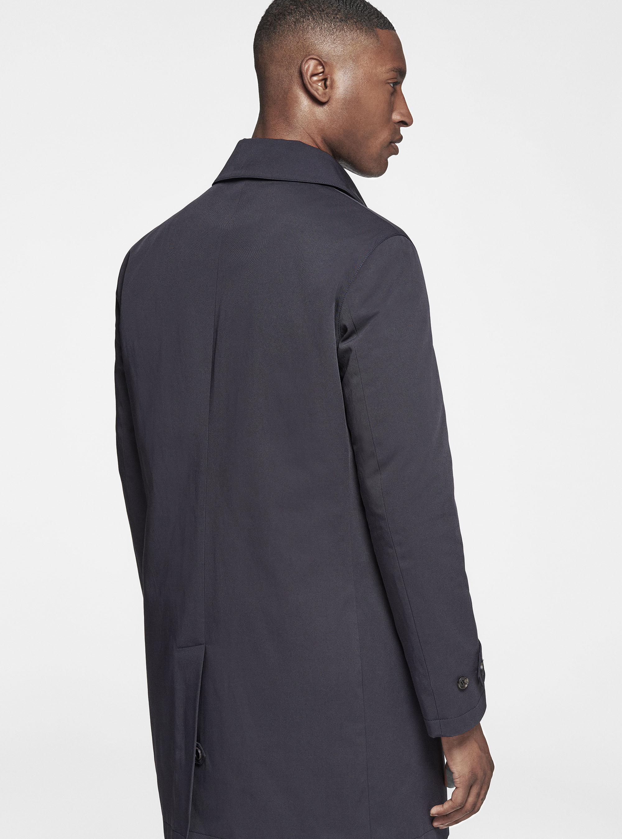 Impermeabile imbottito in cotone tecnico, BLU NAVY