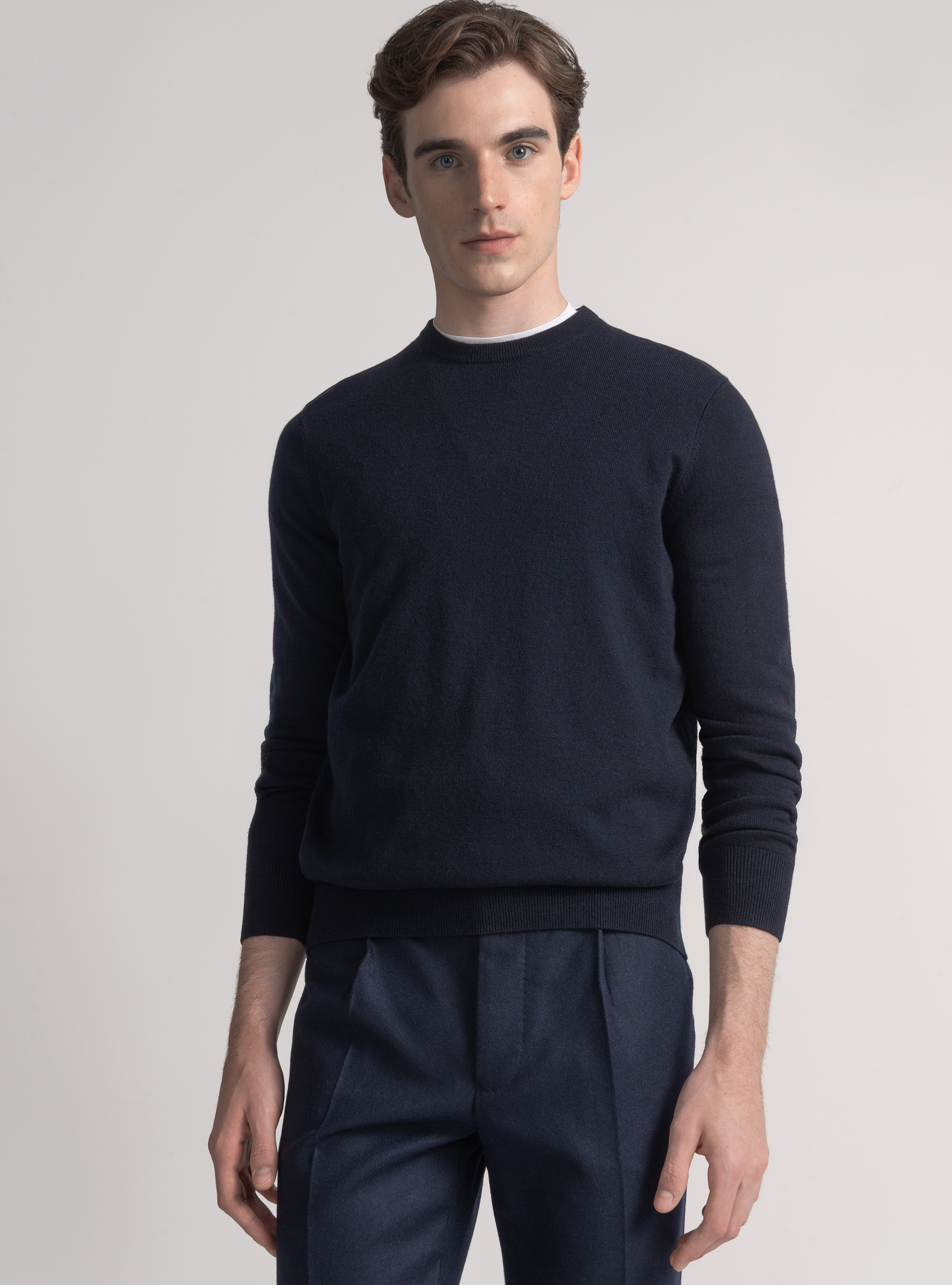 Maglia girocollo in misto lana