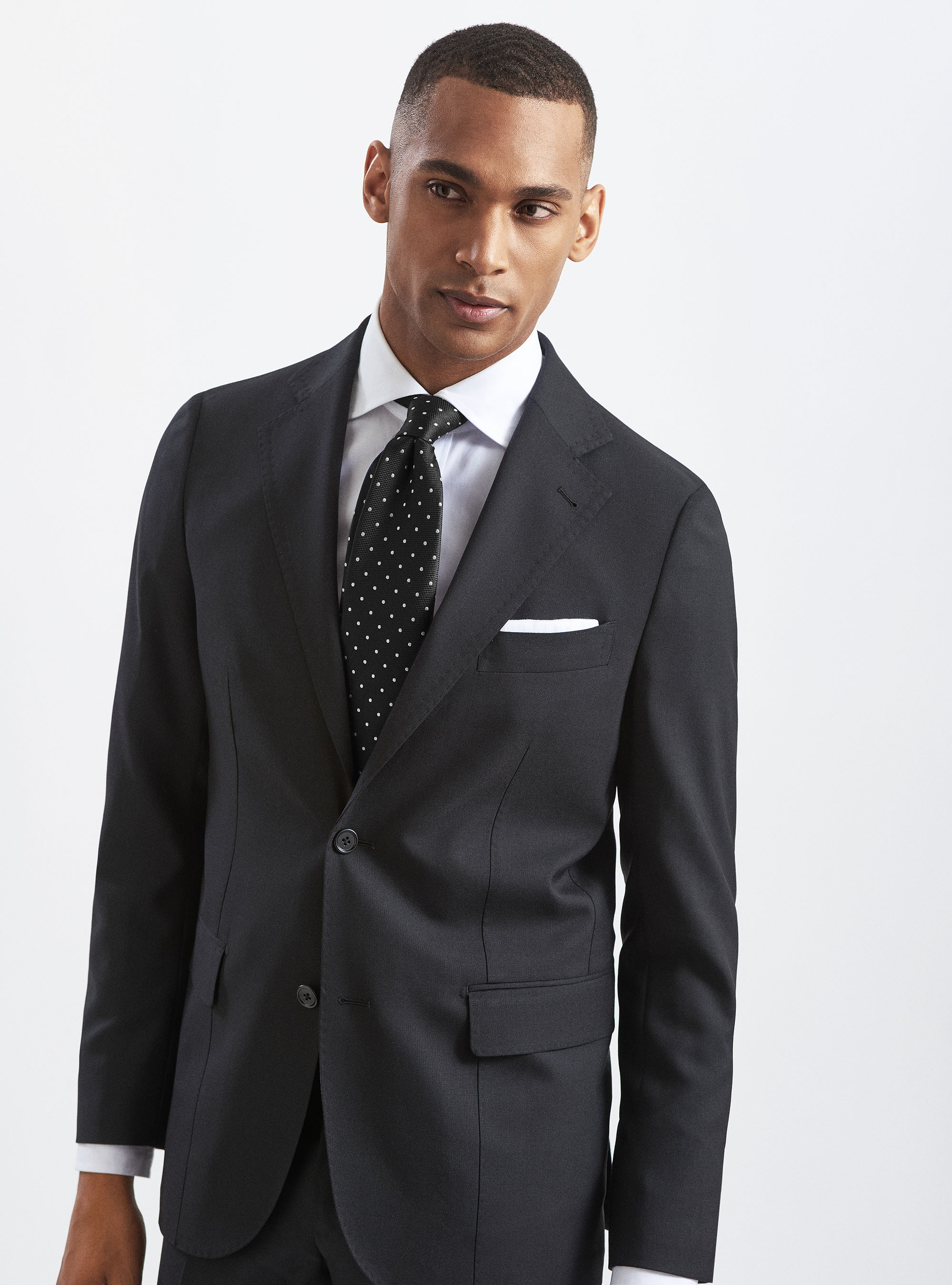 Giacca per abito in pura lana tessuto Vitale Barberis Canonico, NERO