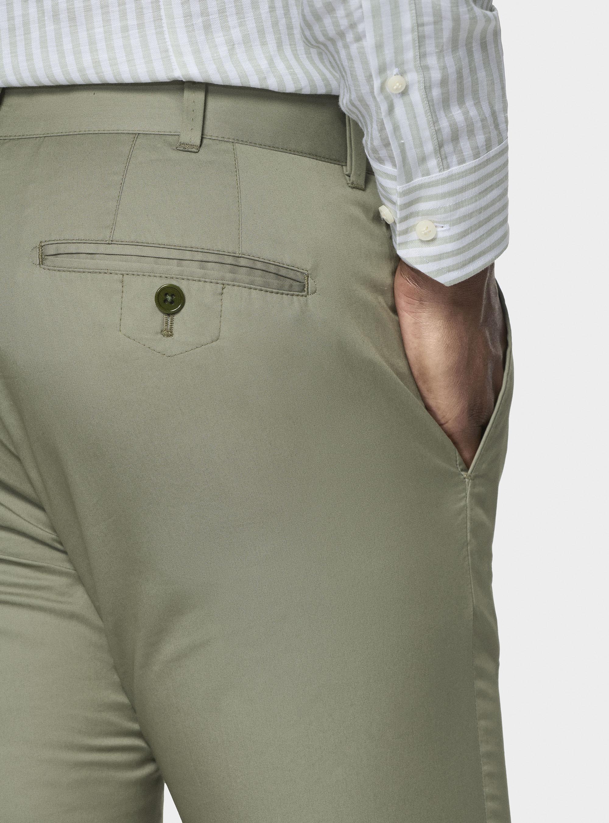 Lightweight twill slim fit chino trousers, SALVIA 0602C