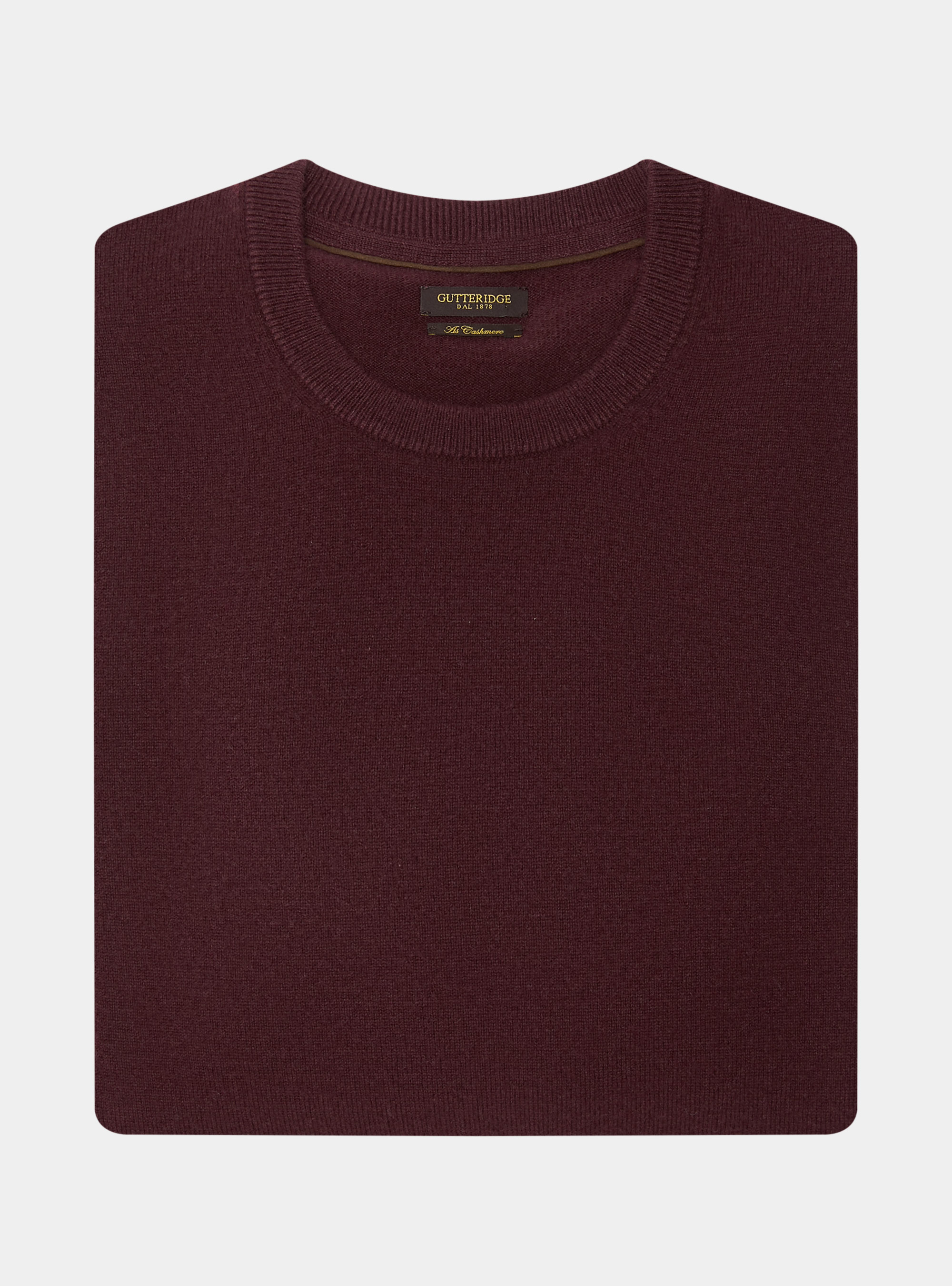 Maglia girocollo in lambswool e cashmere, BORDEAUX
