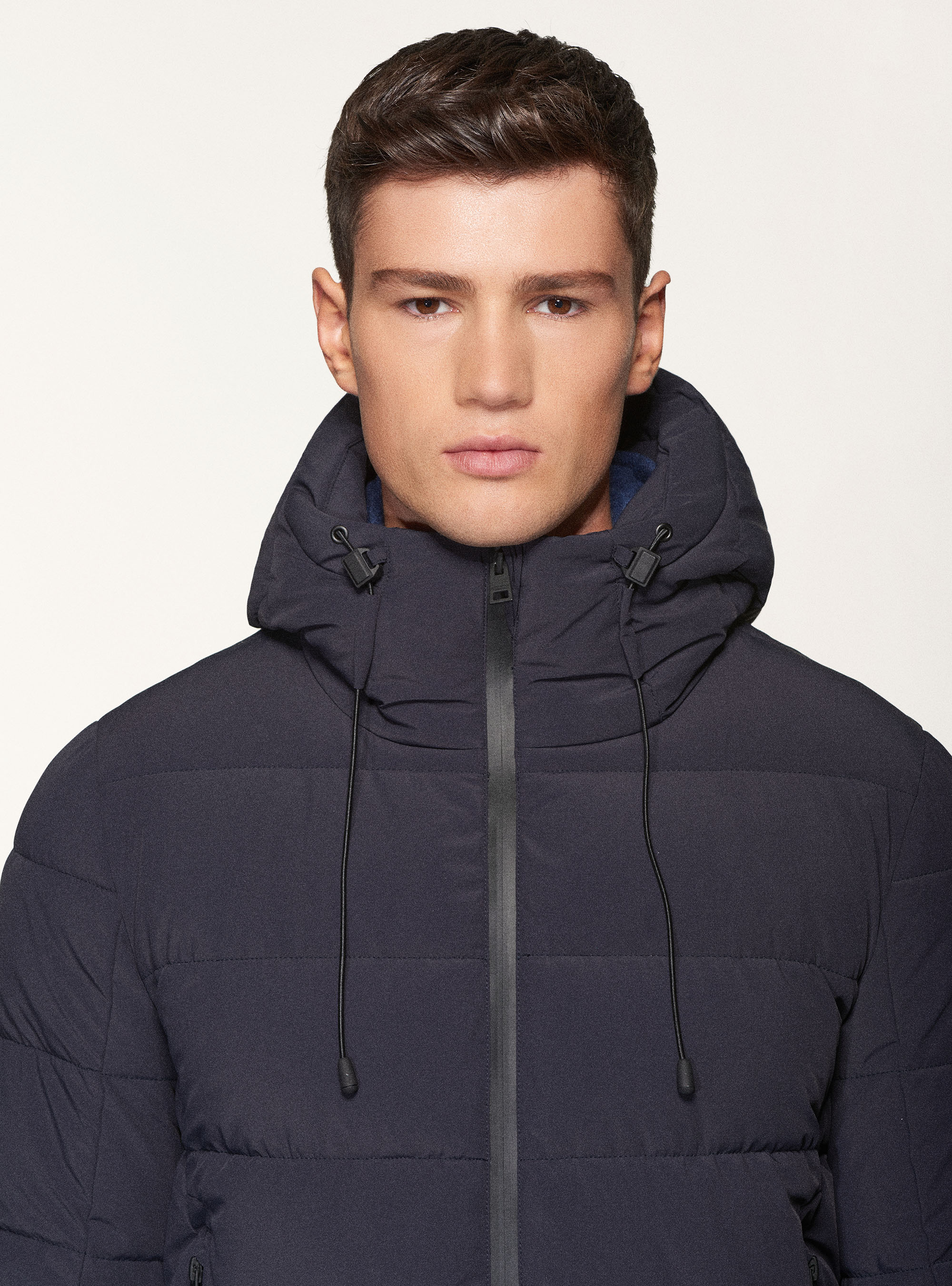 Quilted bomber jacket in technical fabric