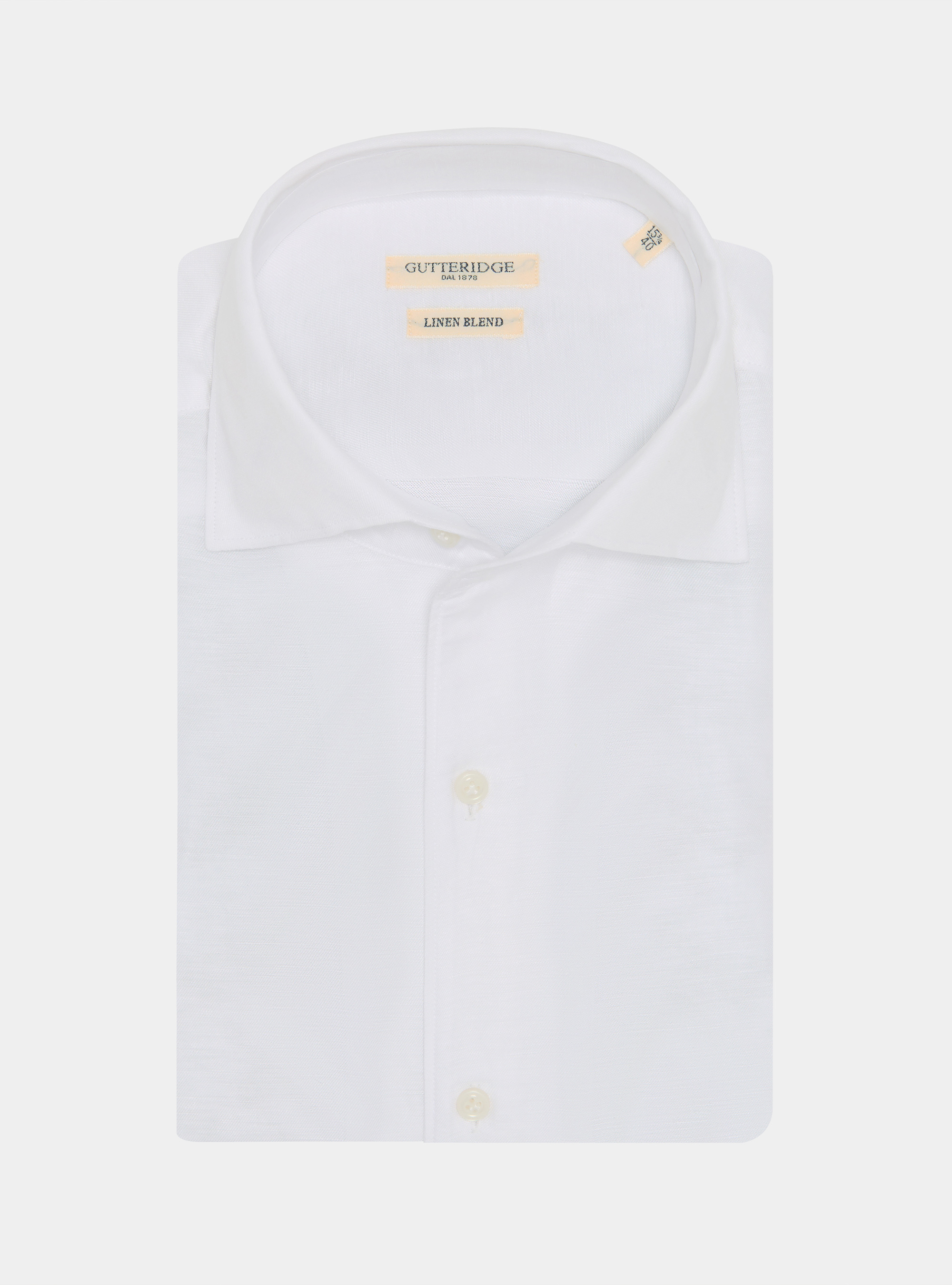 Chemise en lin lyocell avec patte de boutonnage, BLANC