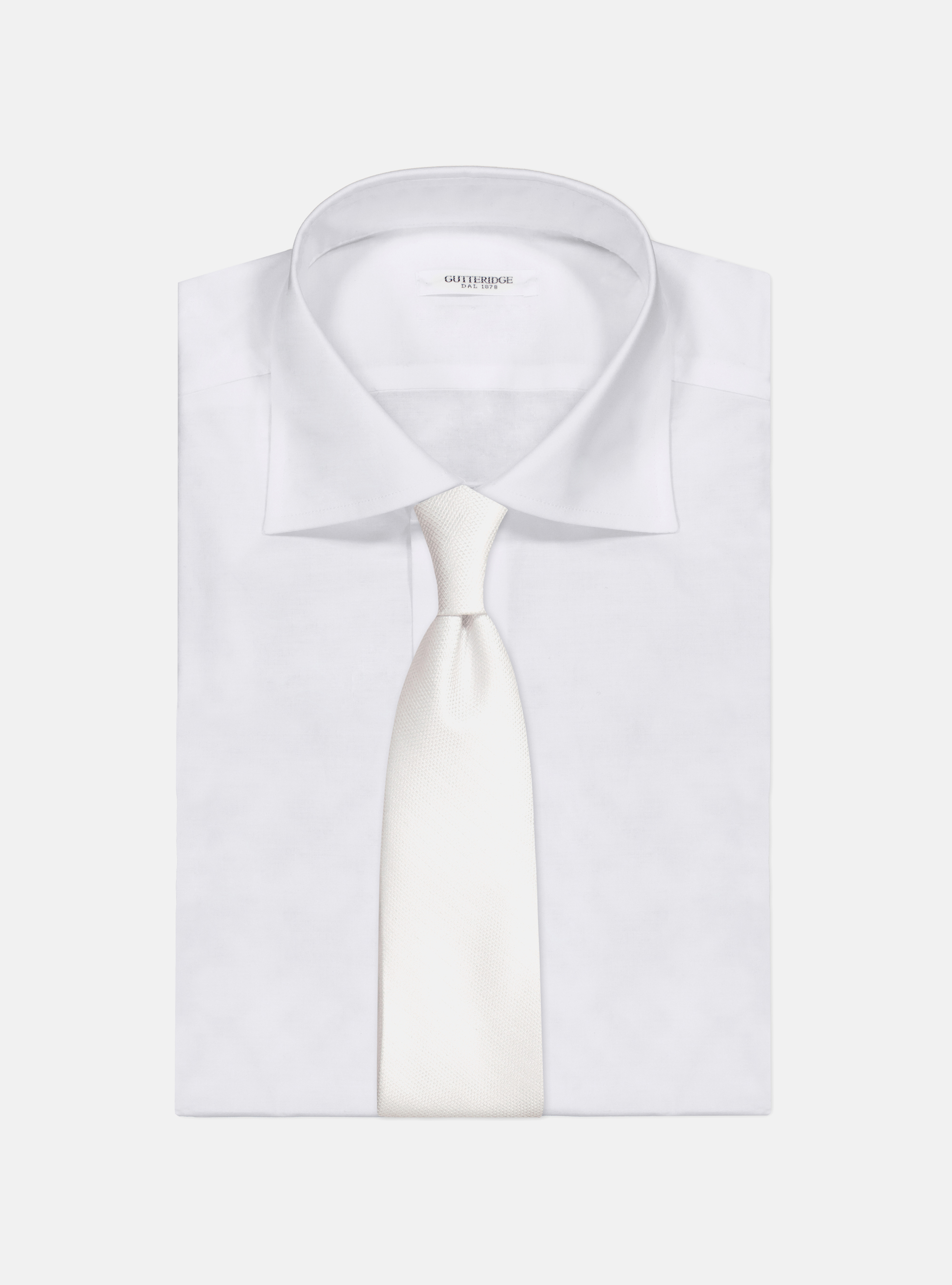 Cravatta 5 pieghe da cerimonia in seta jacquard, BIANCO