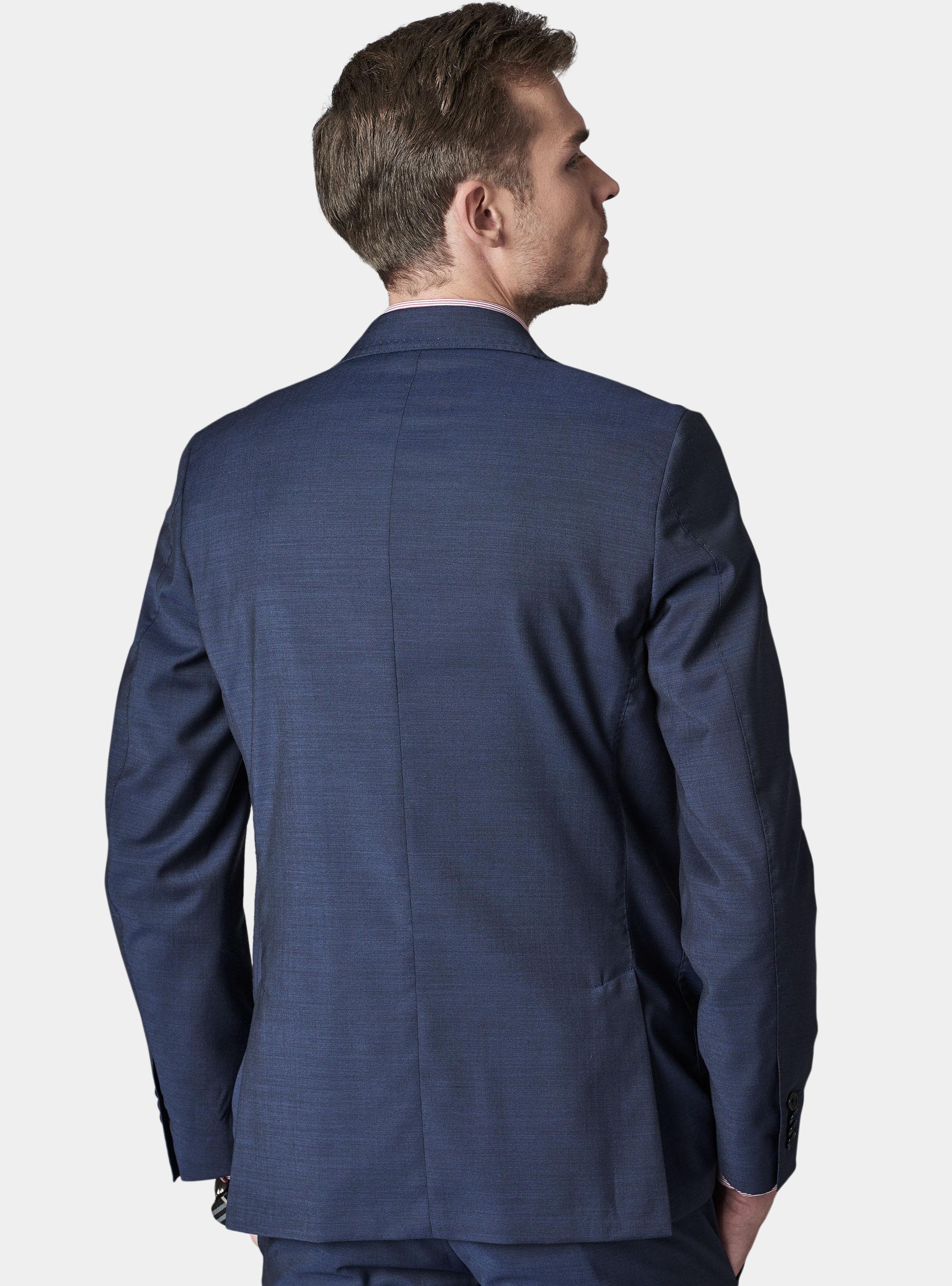 Giacca per abito in lana texture super 100, BLU NAVY