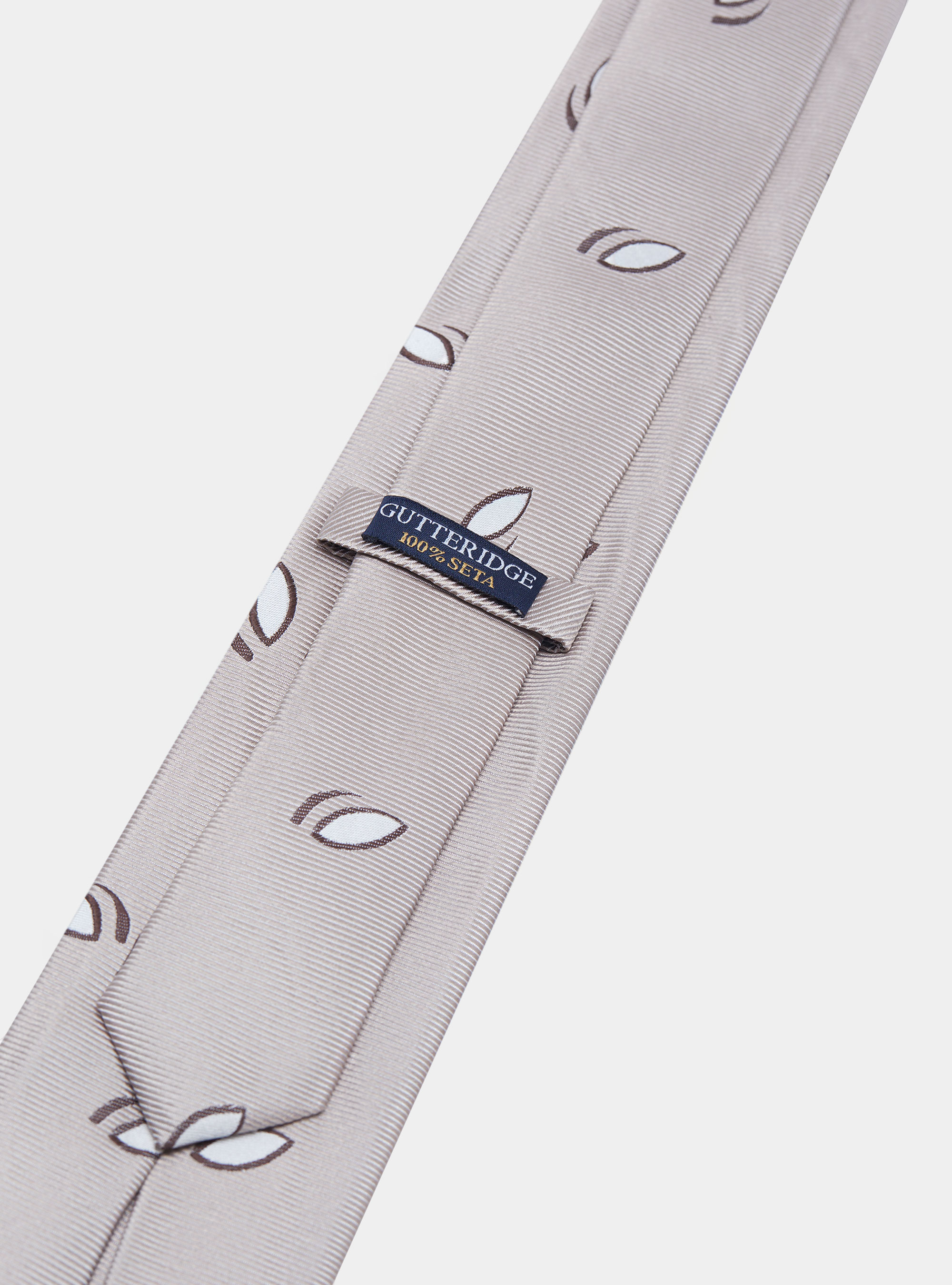 Cravatta in twill di seta a fantasia, FANGO