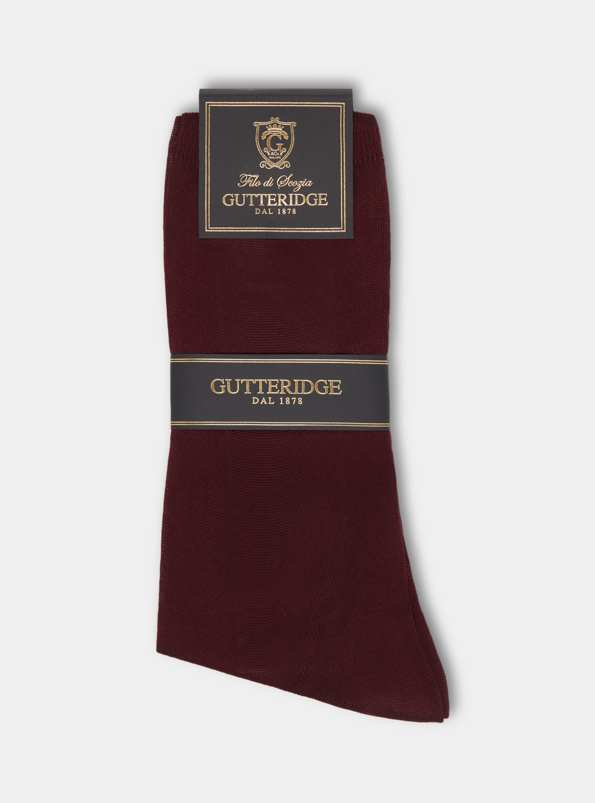 Lisle thread long socks, BORDEAUX