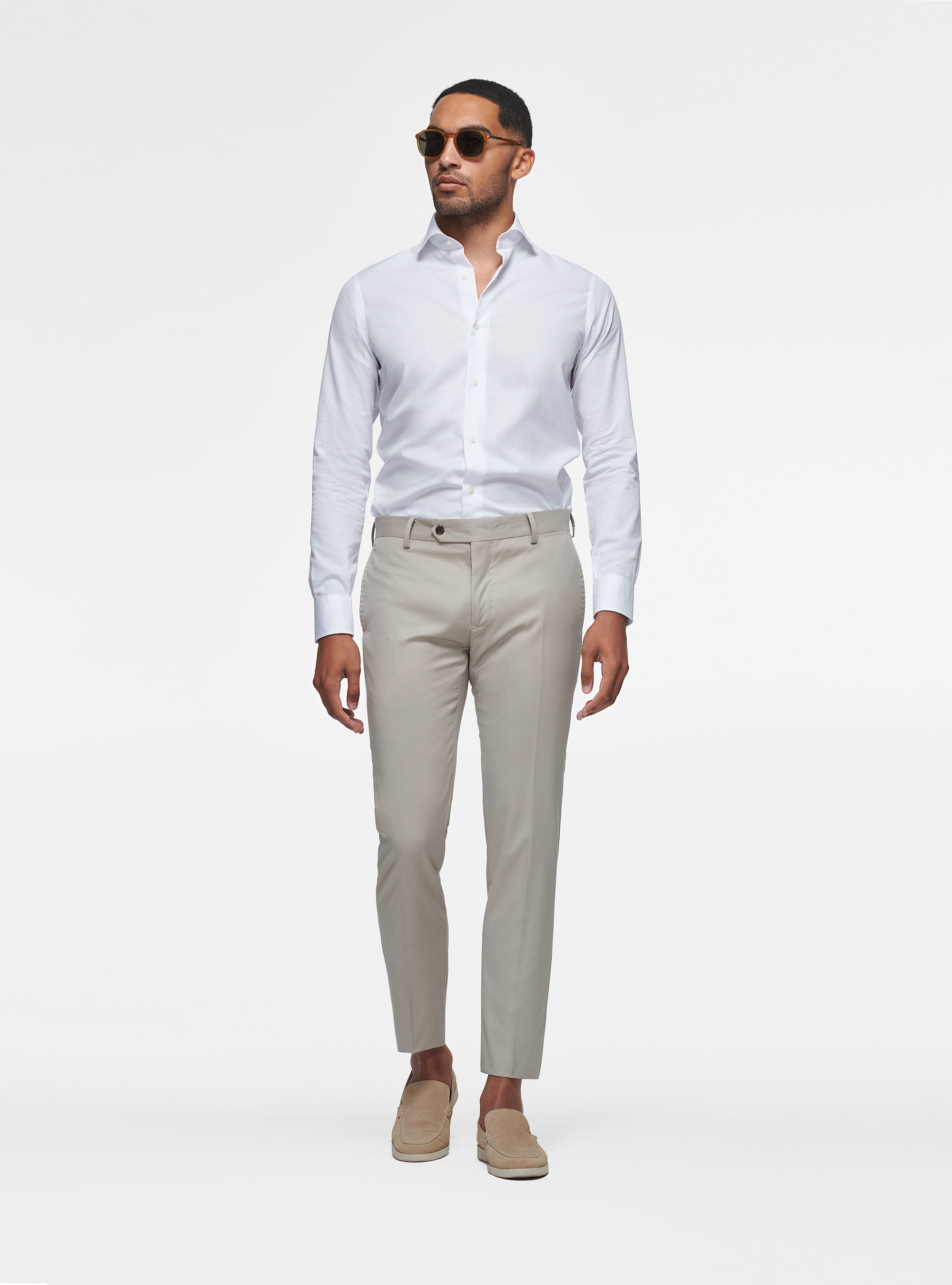 Pantaloni in pura lana superfine 110's, SABBIA