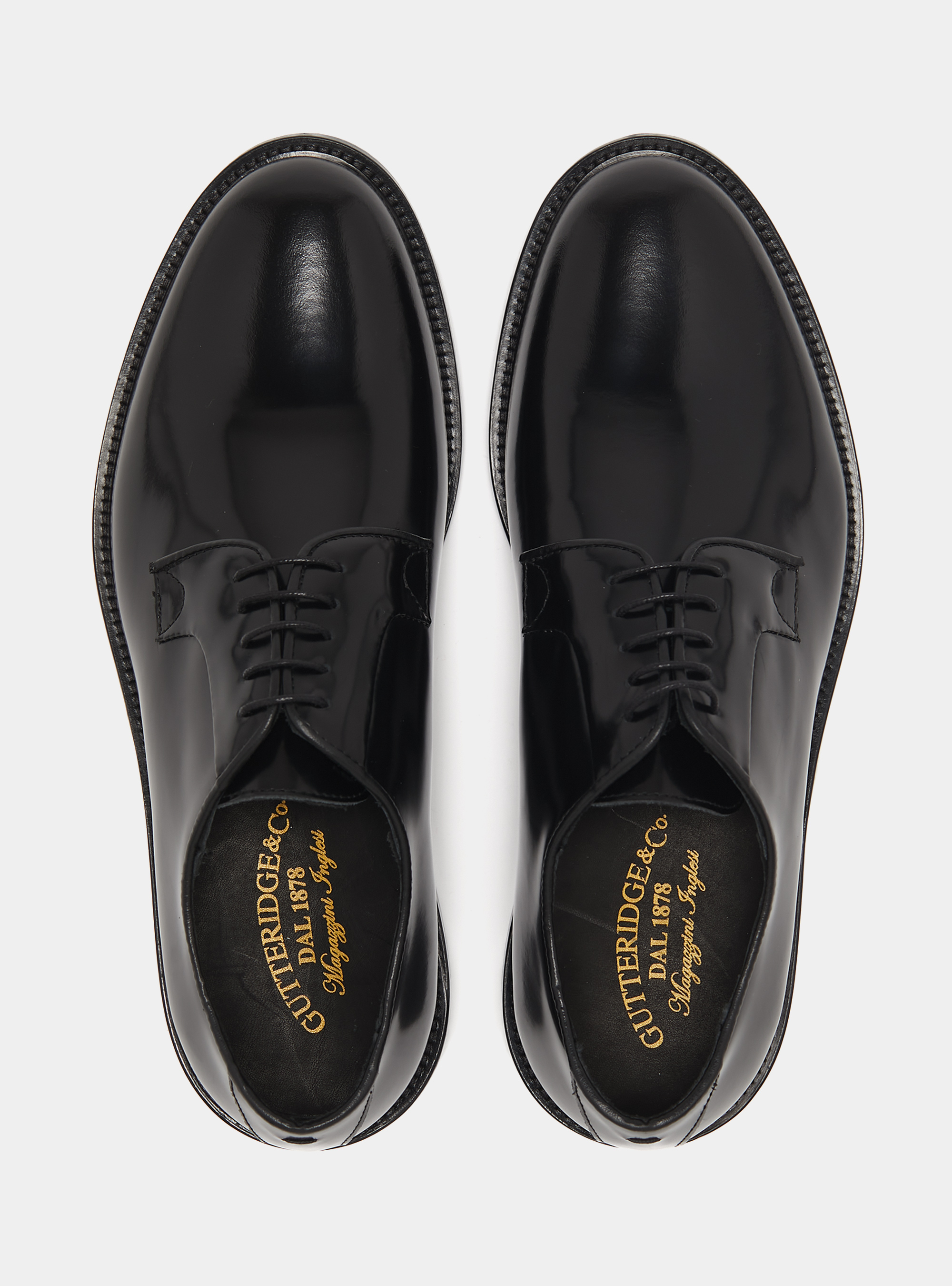 Abrasivated leather derby, BLACK