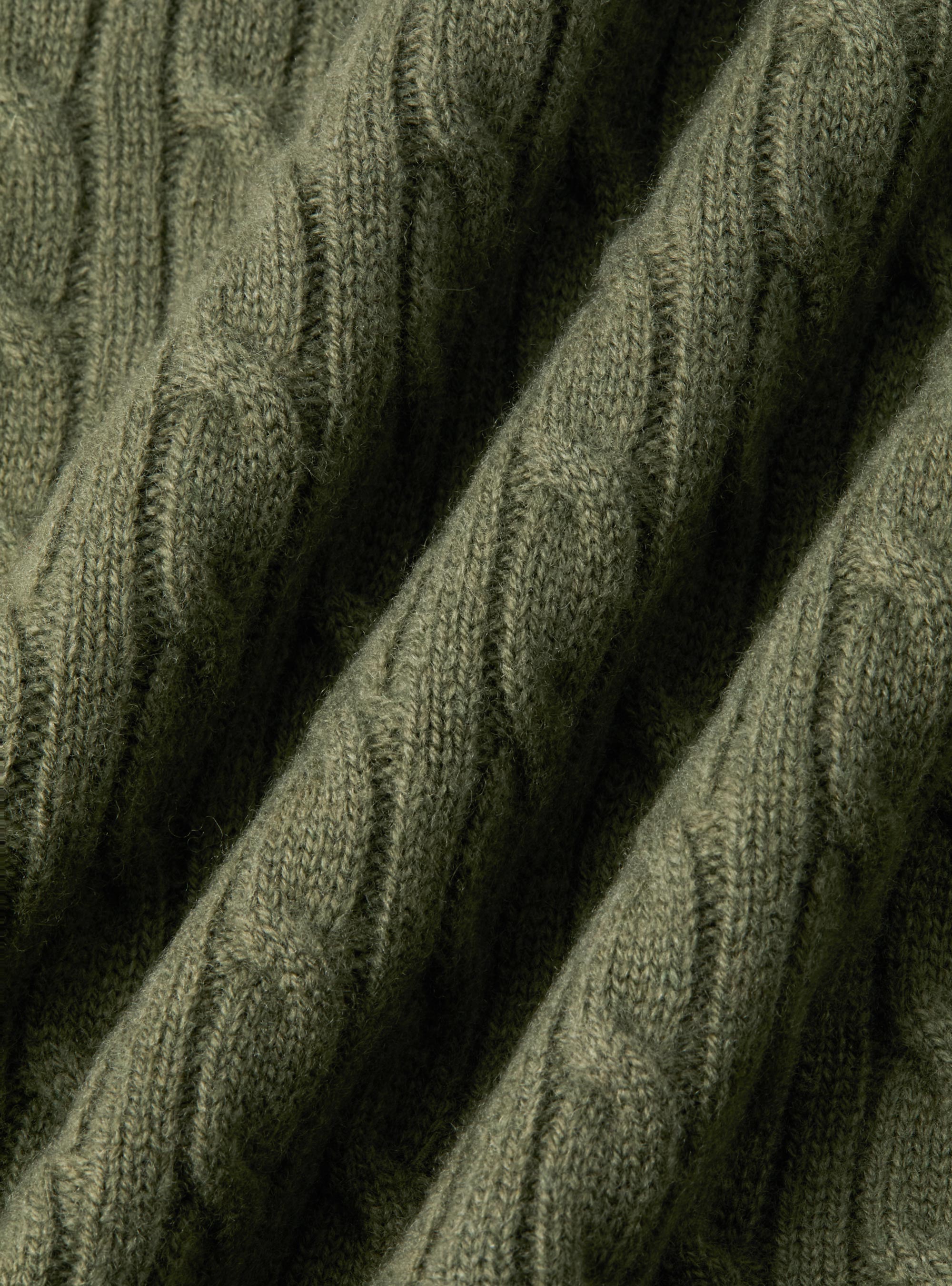 Punto de cuello alto con trenza de lana de cachemira, SALVIA 0602C