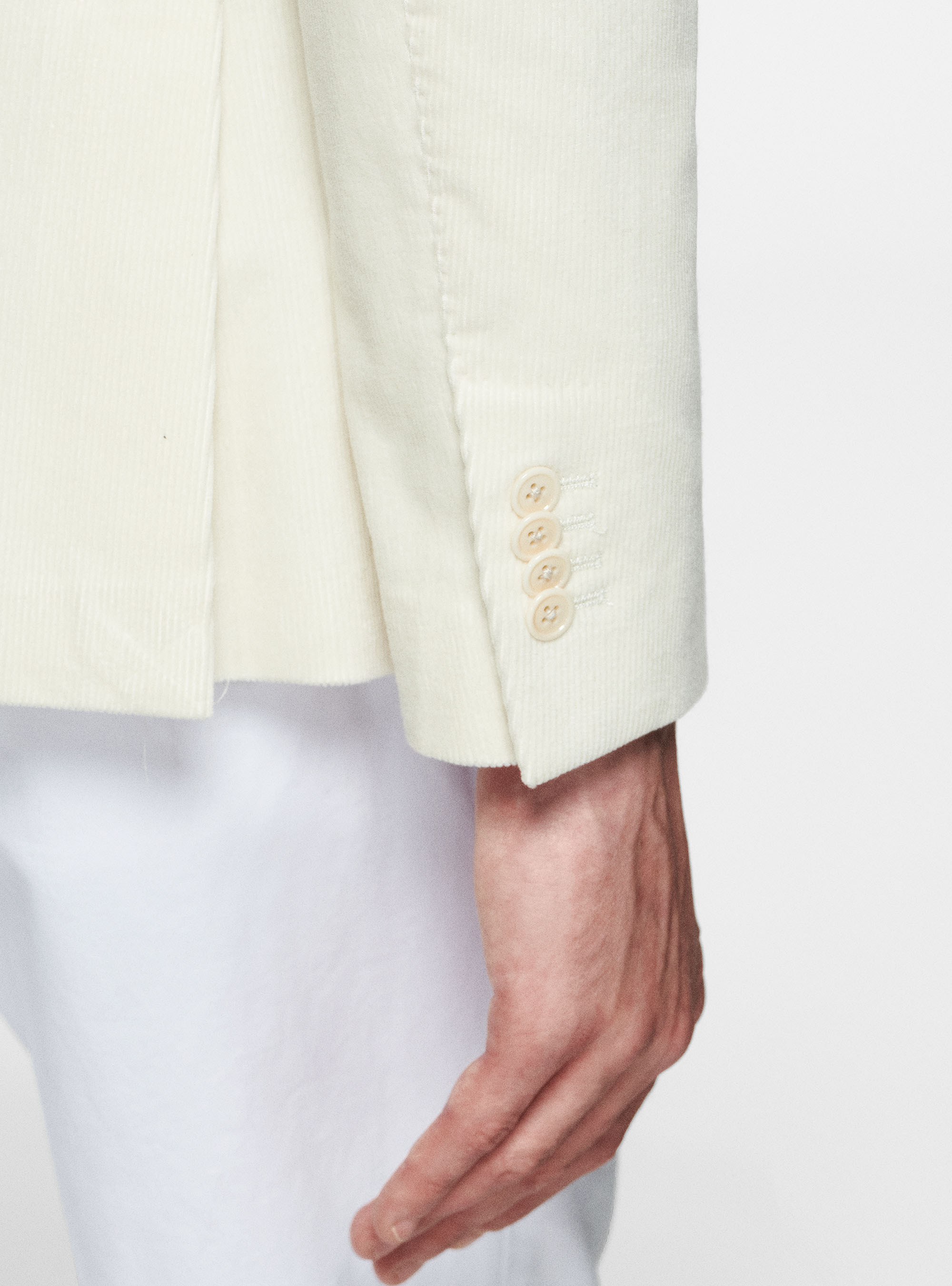 Giacca doppiopetto in velluto di Duca Visconti di Modrone, PANNA