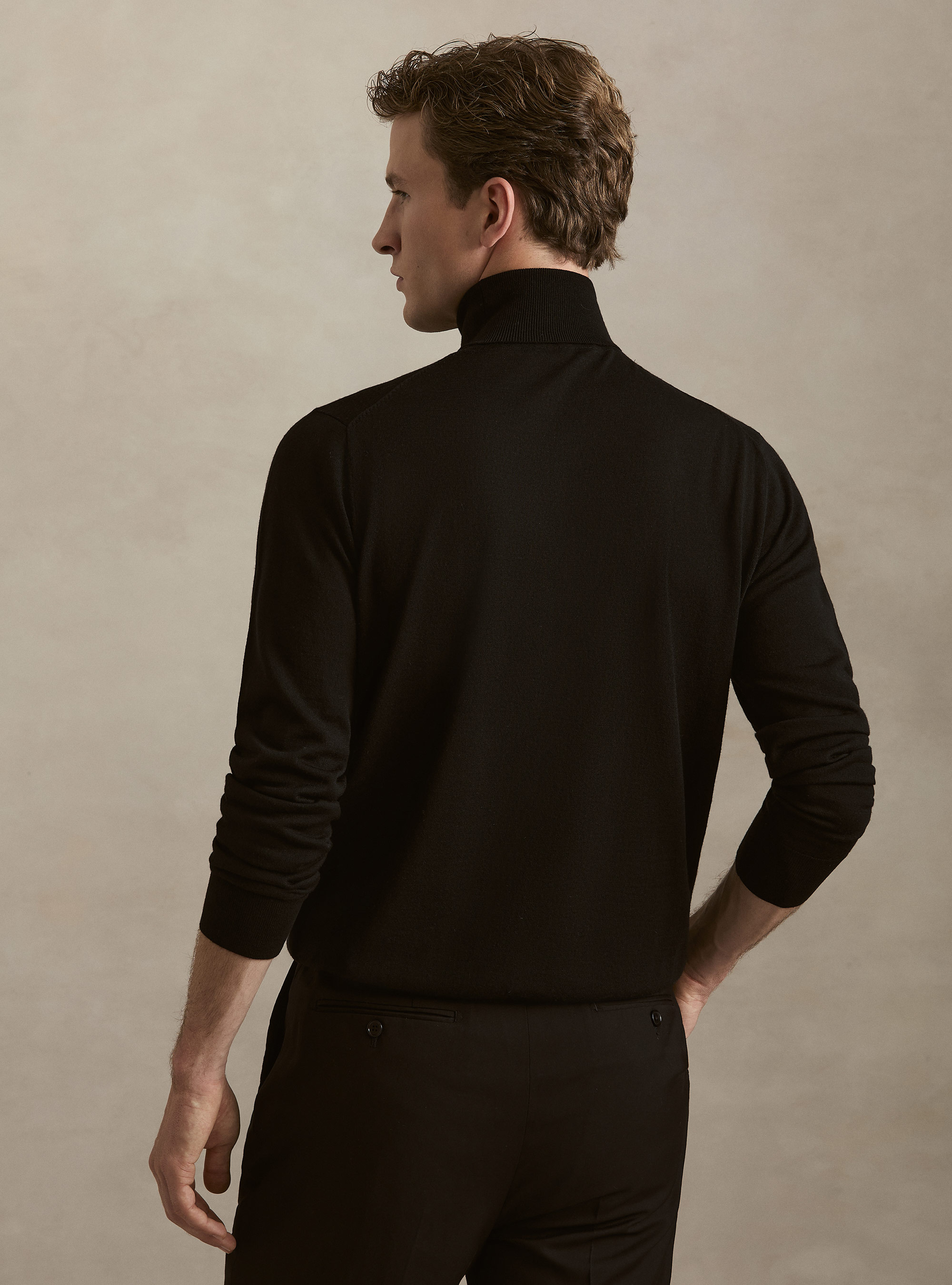 Dolcevita in pura lana merino extrafine, NERO