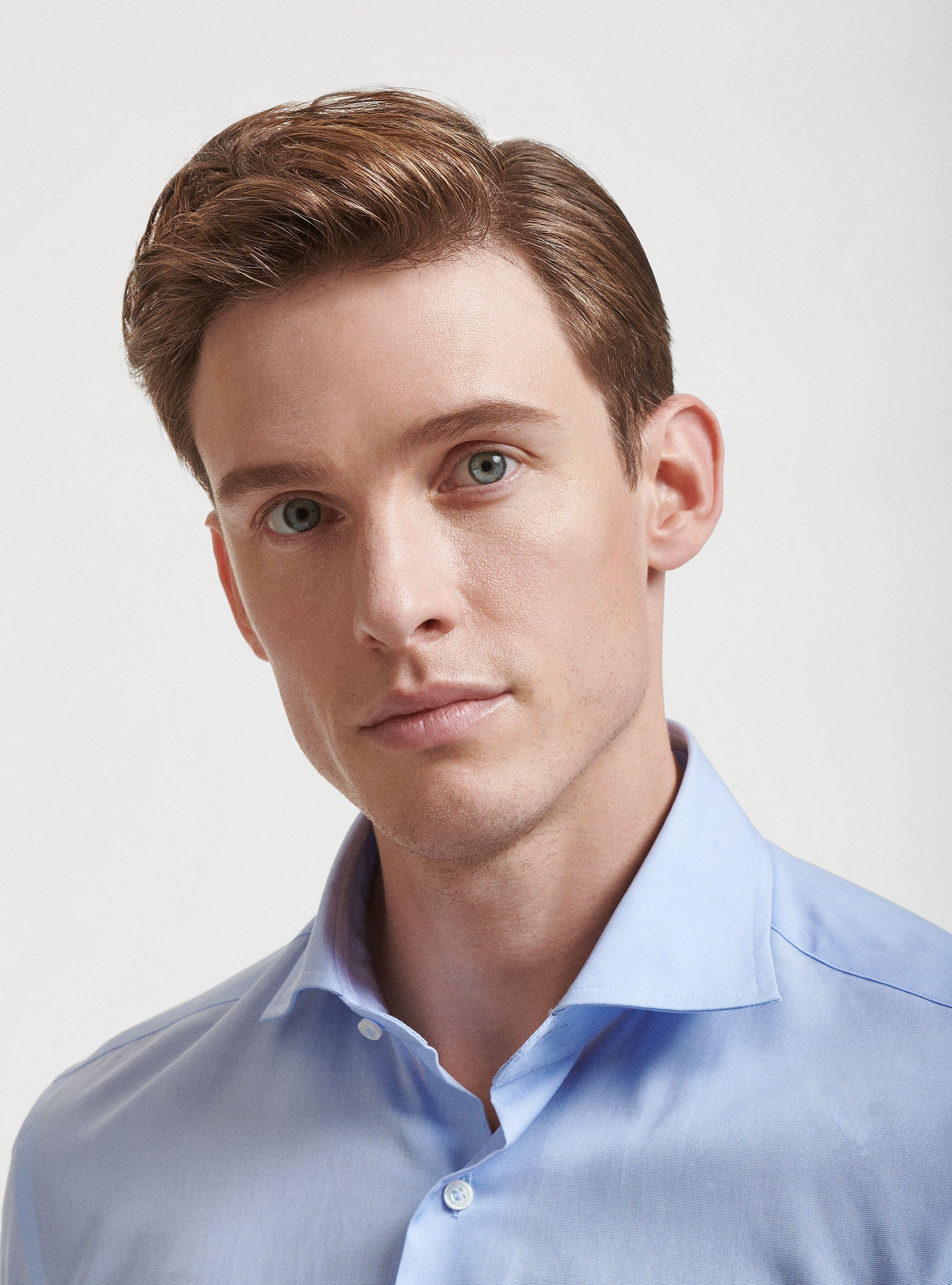 Chemise fil-&agrave;-fil en coton, BLEU CIEL