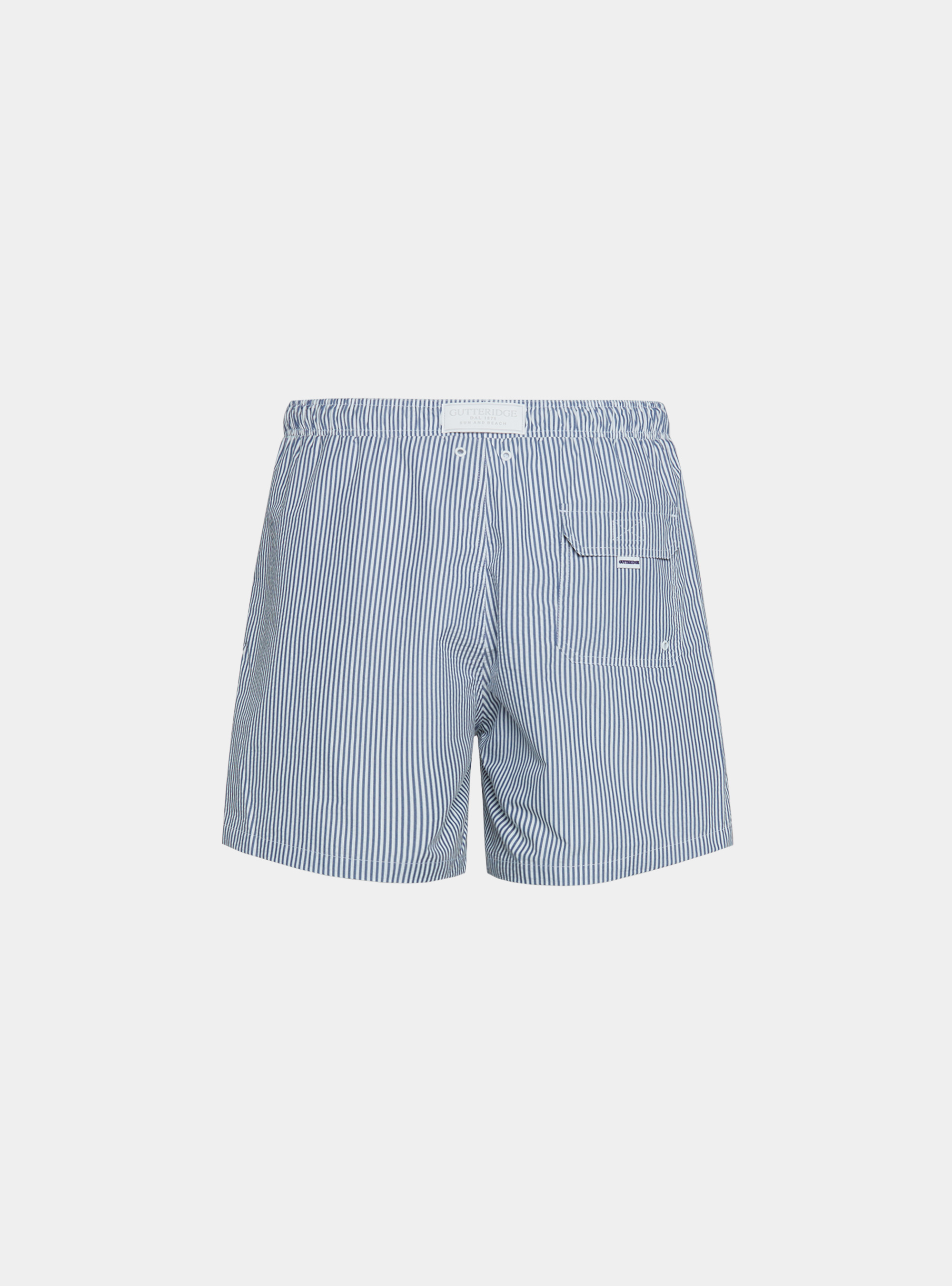 Gestreifter Seersucker-Badeanzug, BLUE 0241C