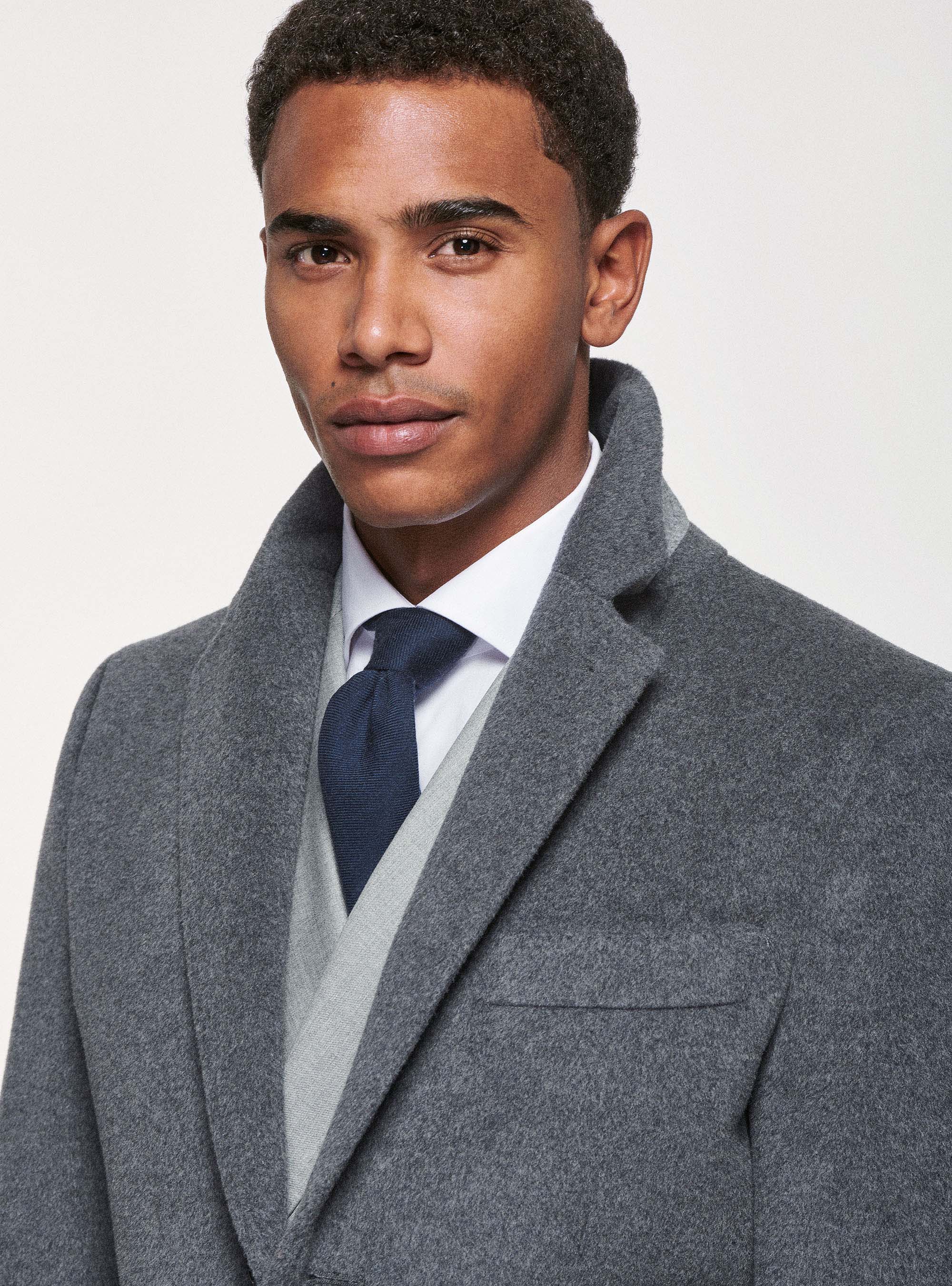 Cappotto monopetto in lana e cashmere, ASFALTO