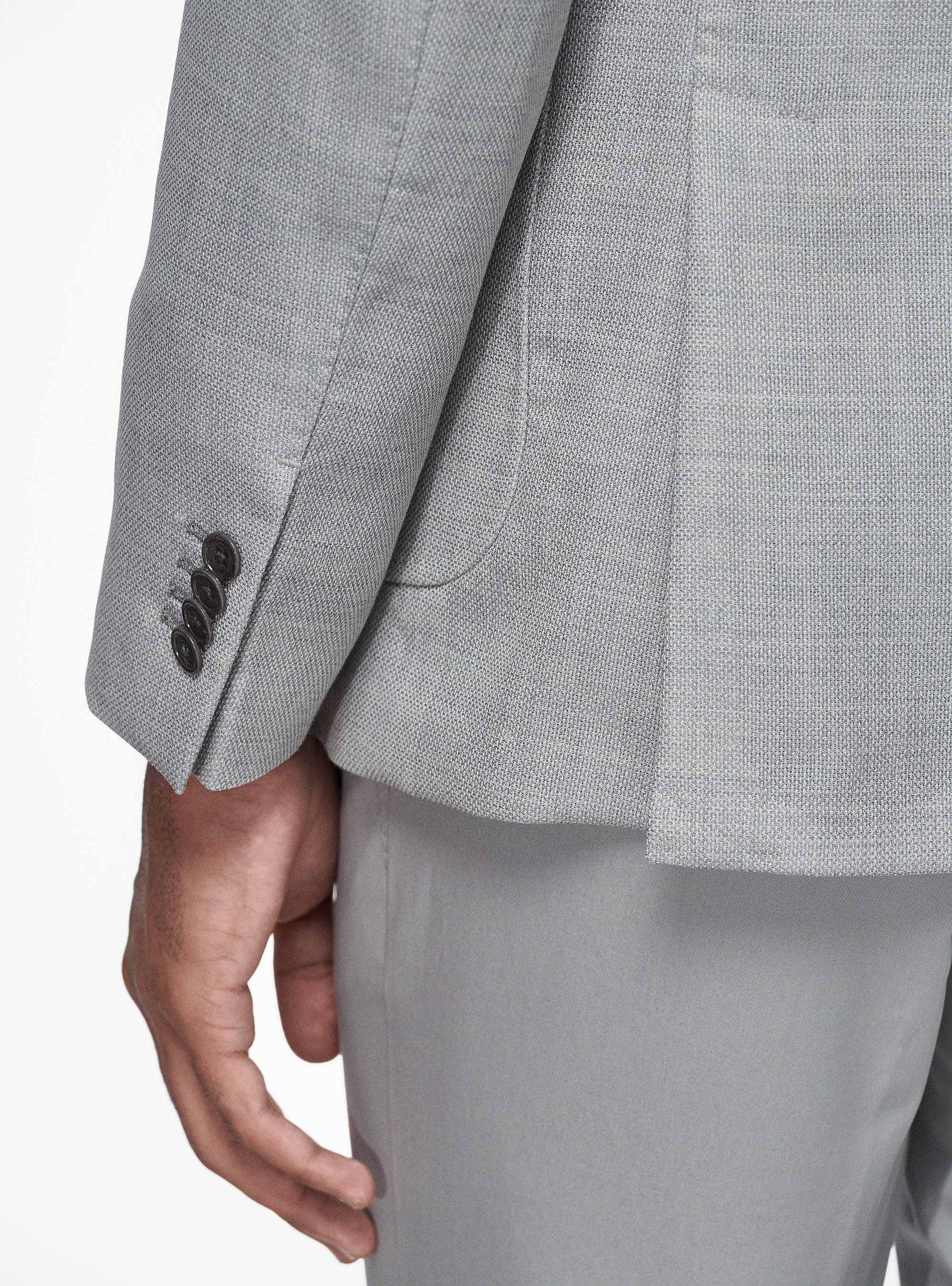 Micro-textured wool blazer, GREY