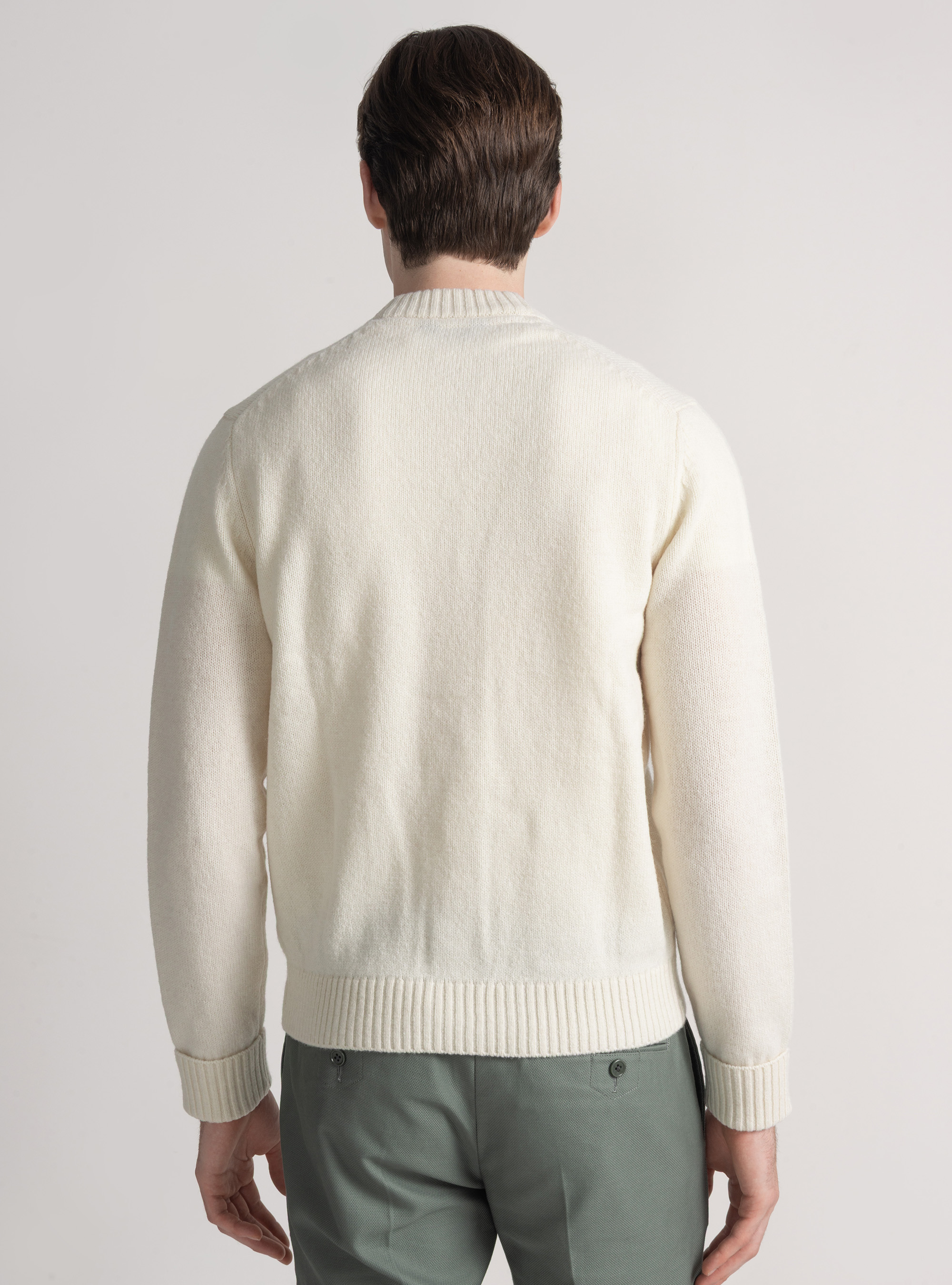 Chaqueta de punto de lana Shetland, BLANCO