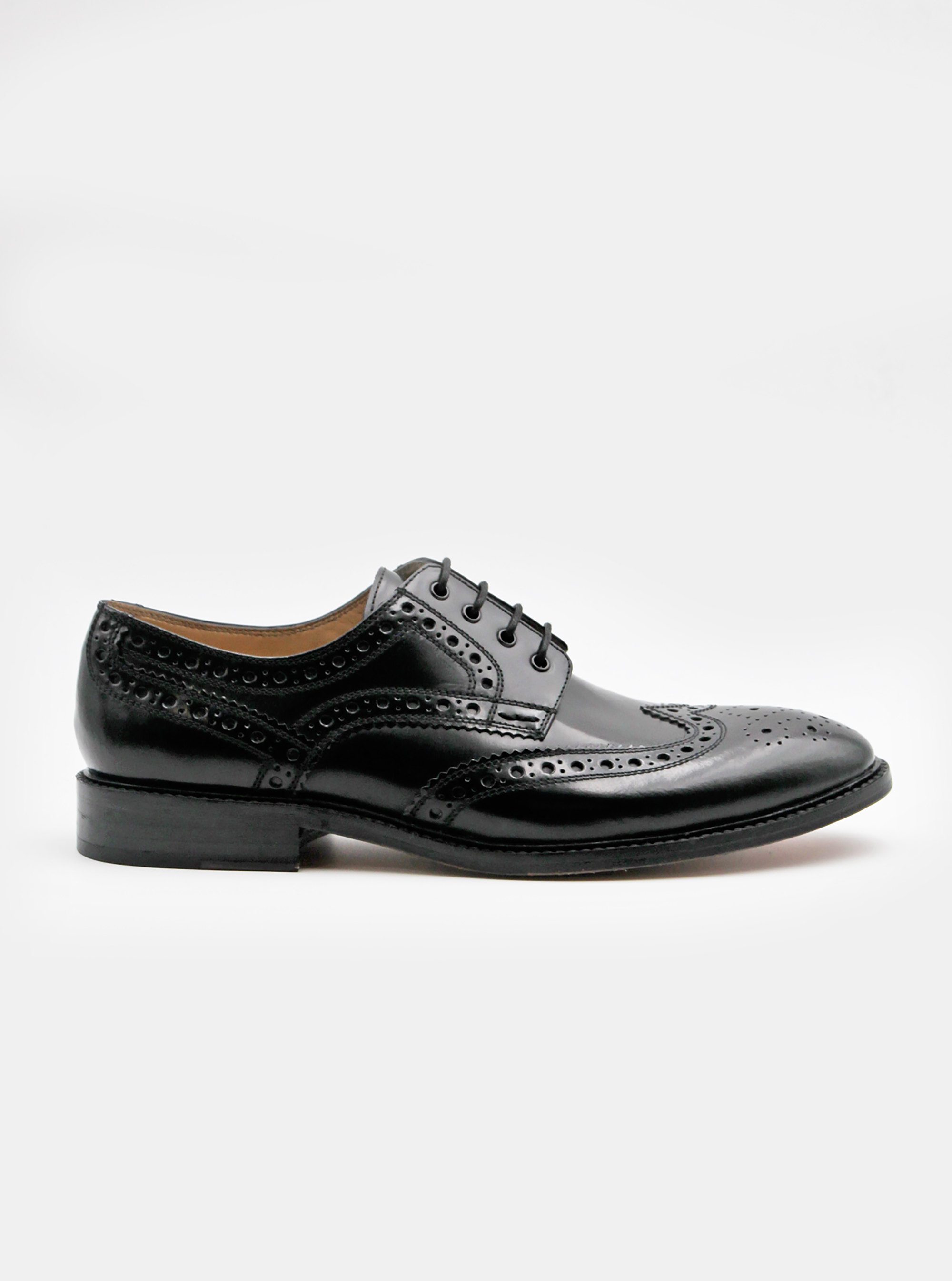Leather derby, BLACK