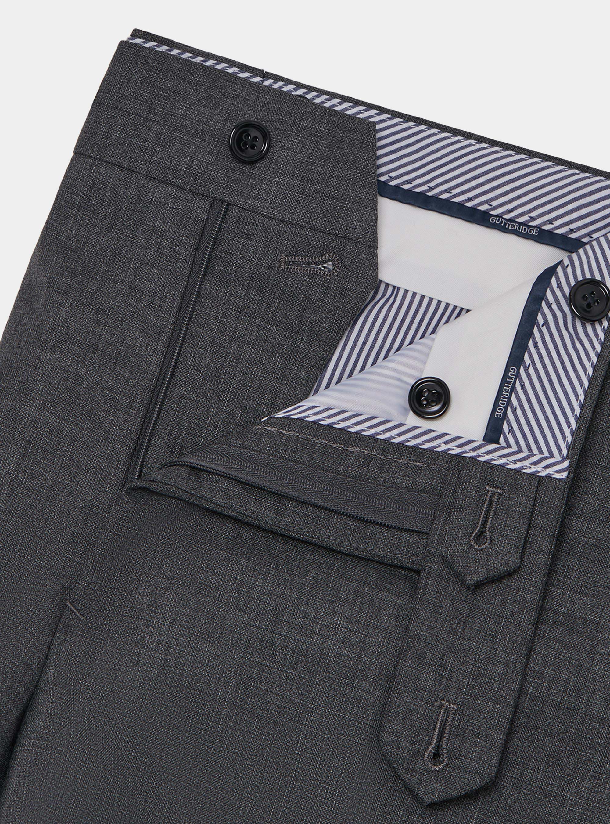 Pantaloni in pura lana Vitale Barberis Canonico, ASFALTO 0112C