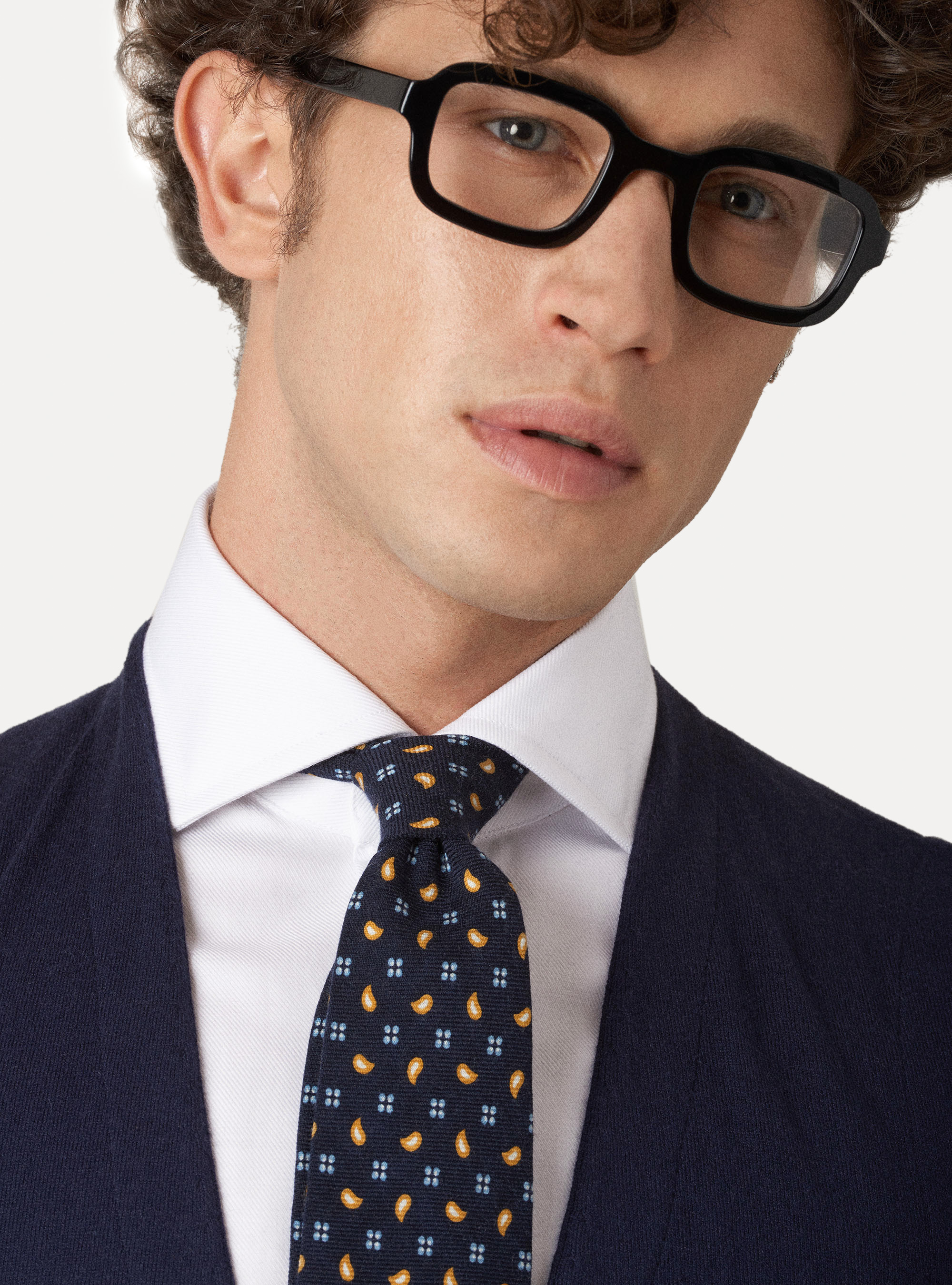 Gilet di maglia in cotone seta e cashmere, BLU NAVY