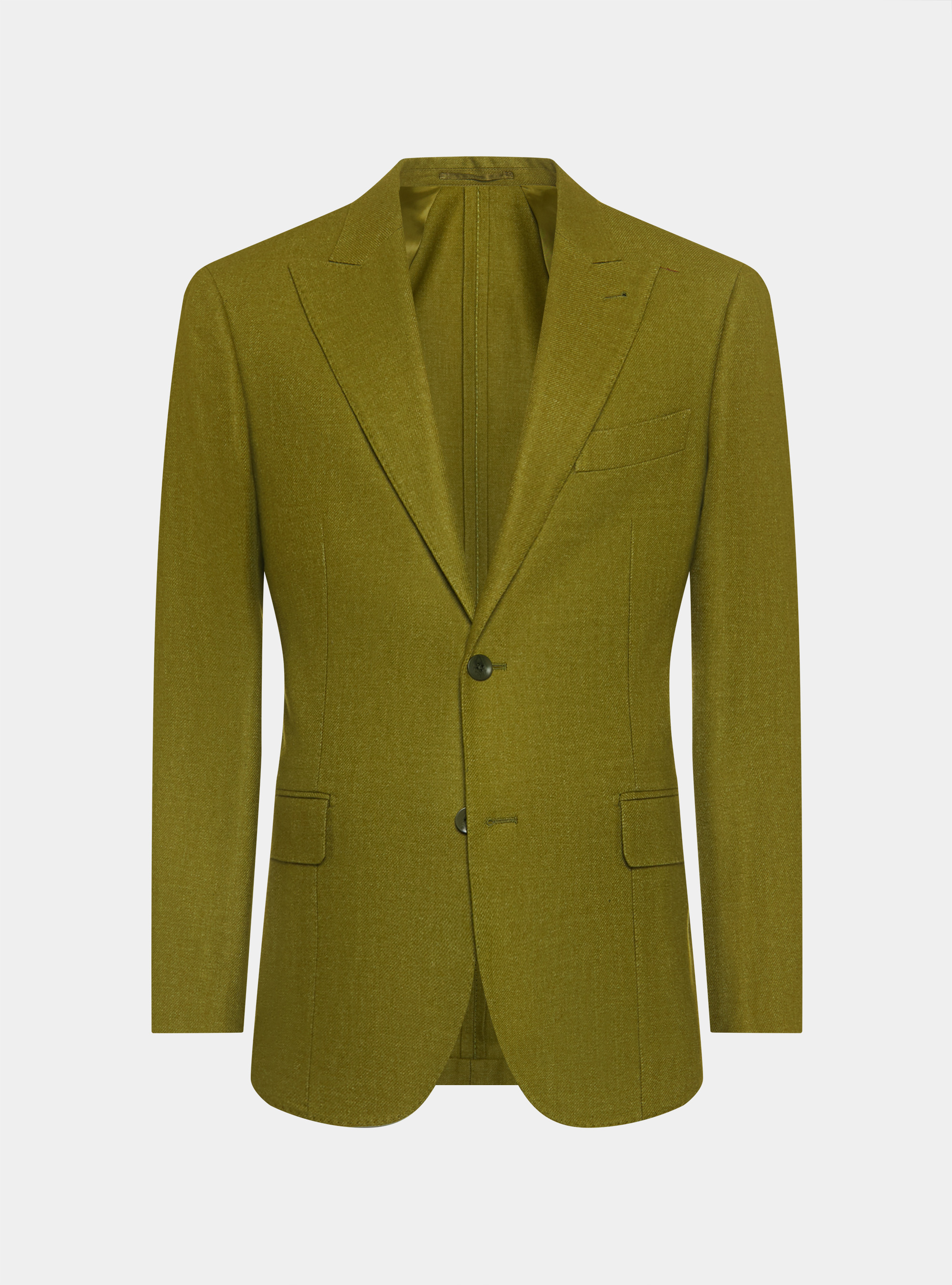 Giacca petto a lancia in flanella Duemilagori, OLIVA