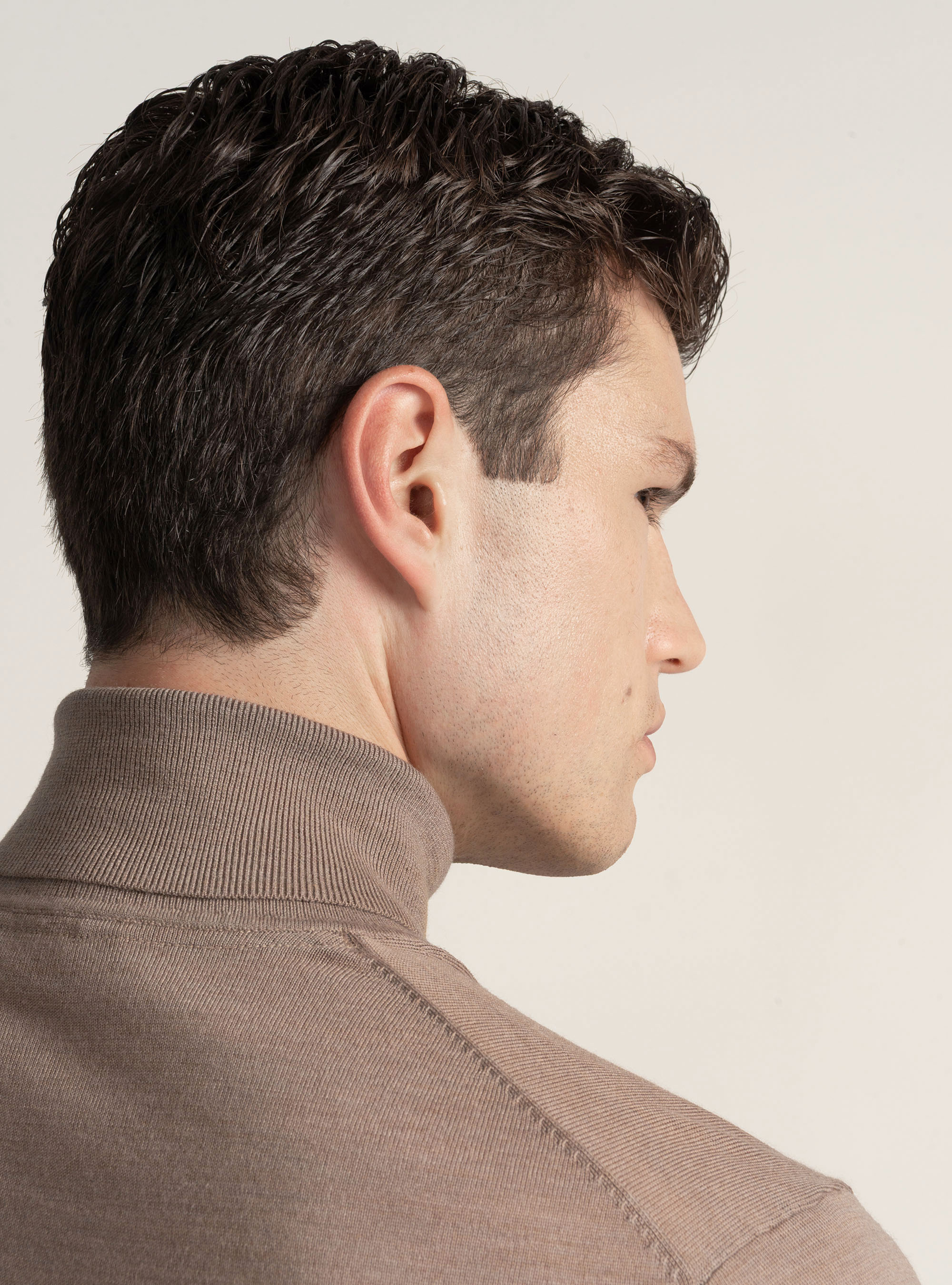 Cuello alto de pura lana merina extrafina, BARRO