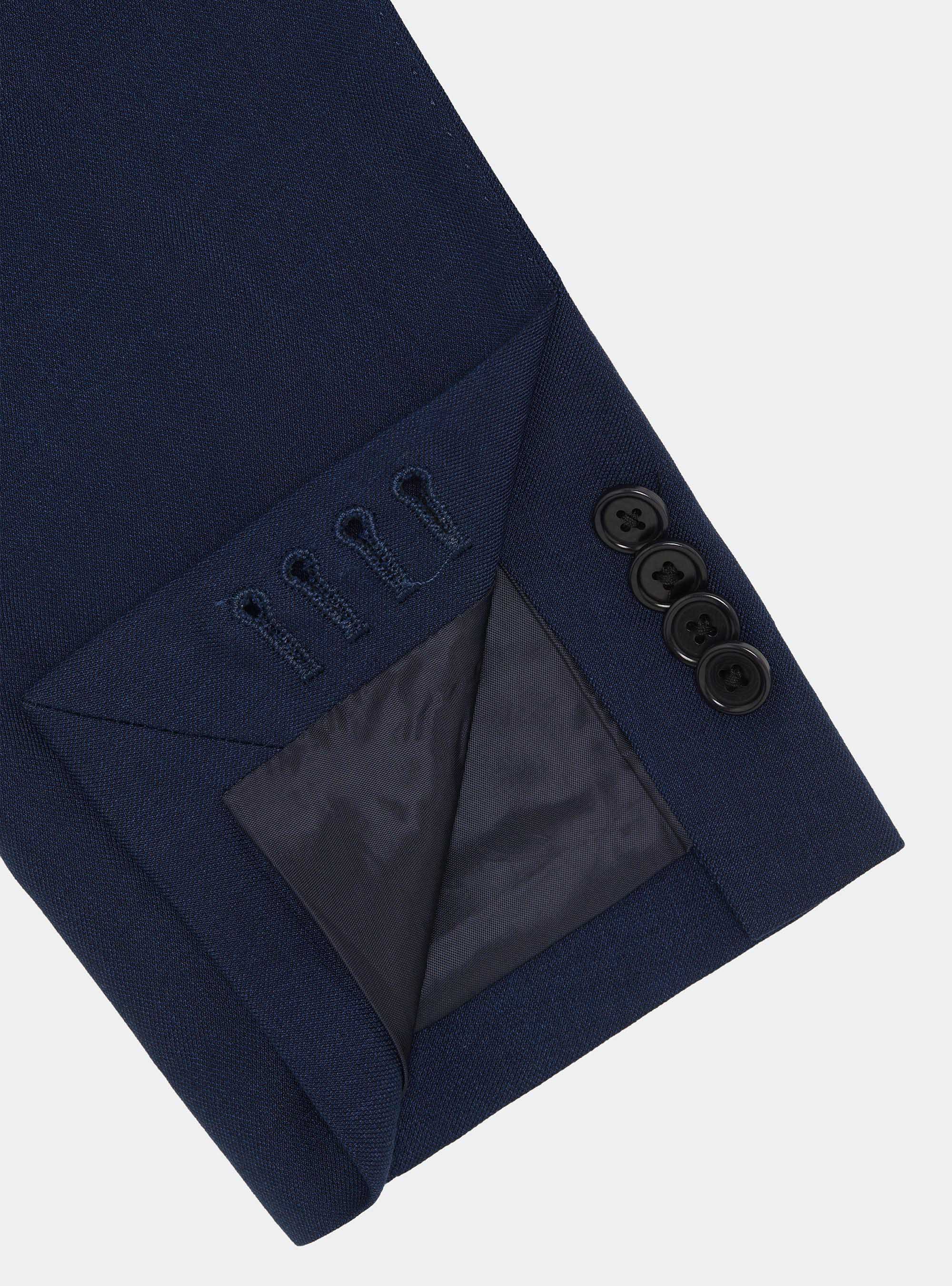 Flamed fabric suit blazer, NAVY BLUE