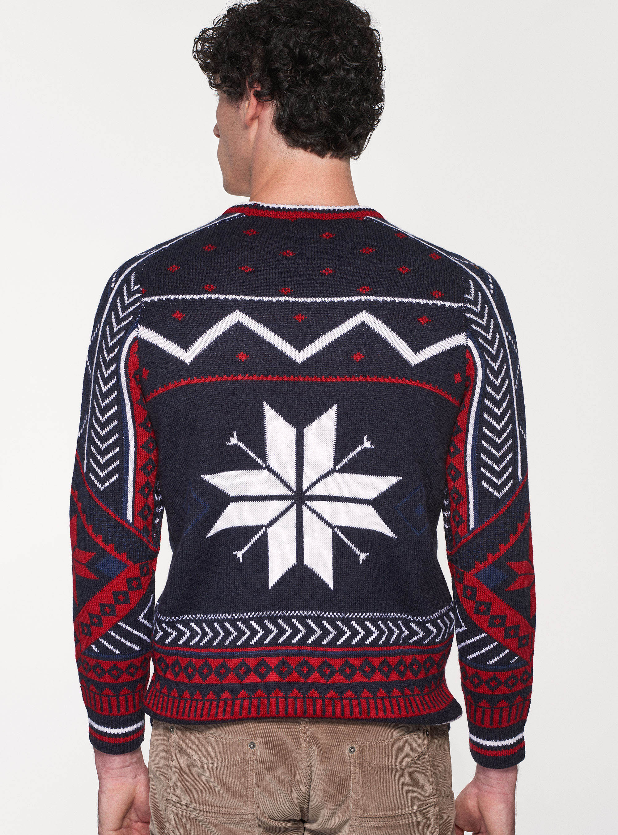 Maglia girocollo natalizia, ROSSO