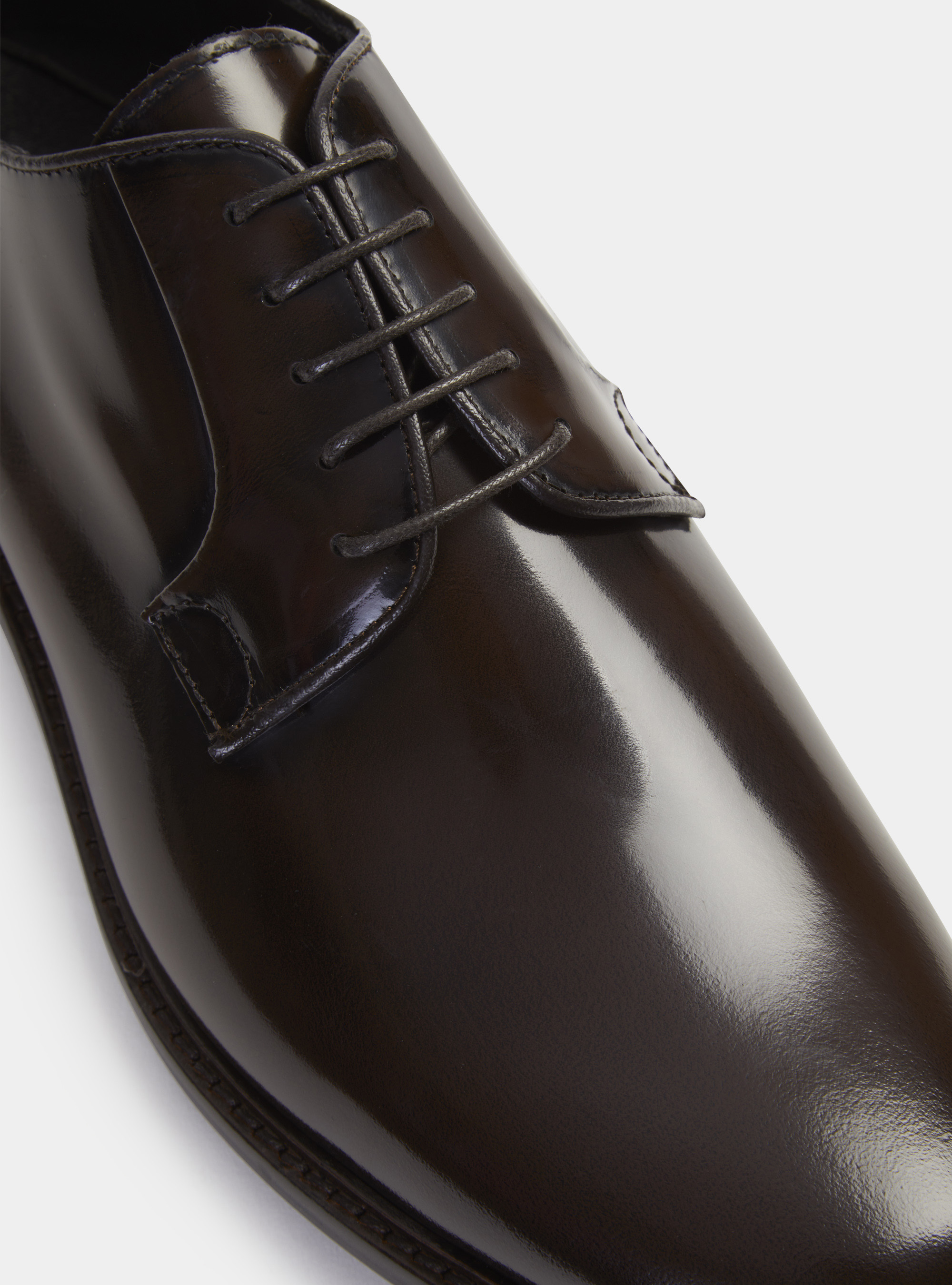 Derby de piel desgastada, MARRON MUY OSCURO