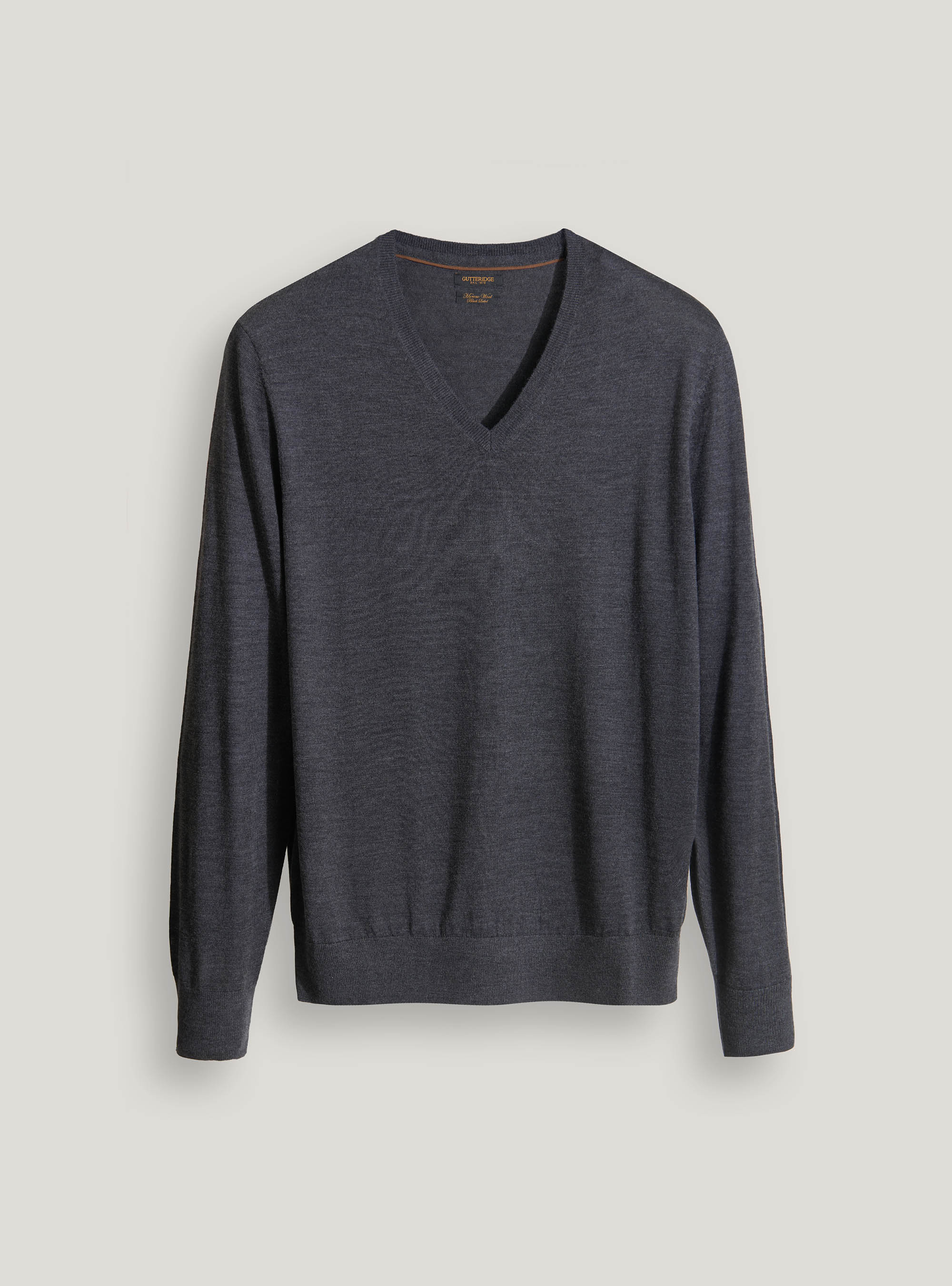 Merino wool V neck sweater
