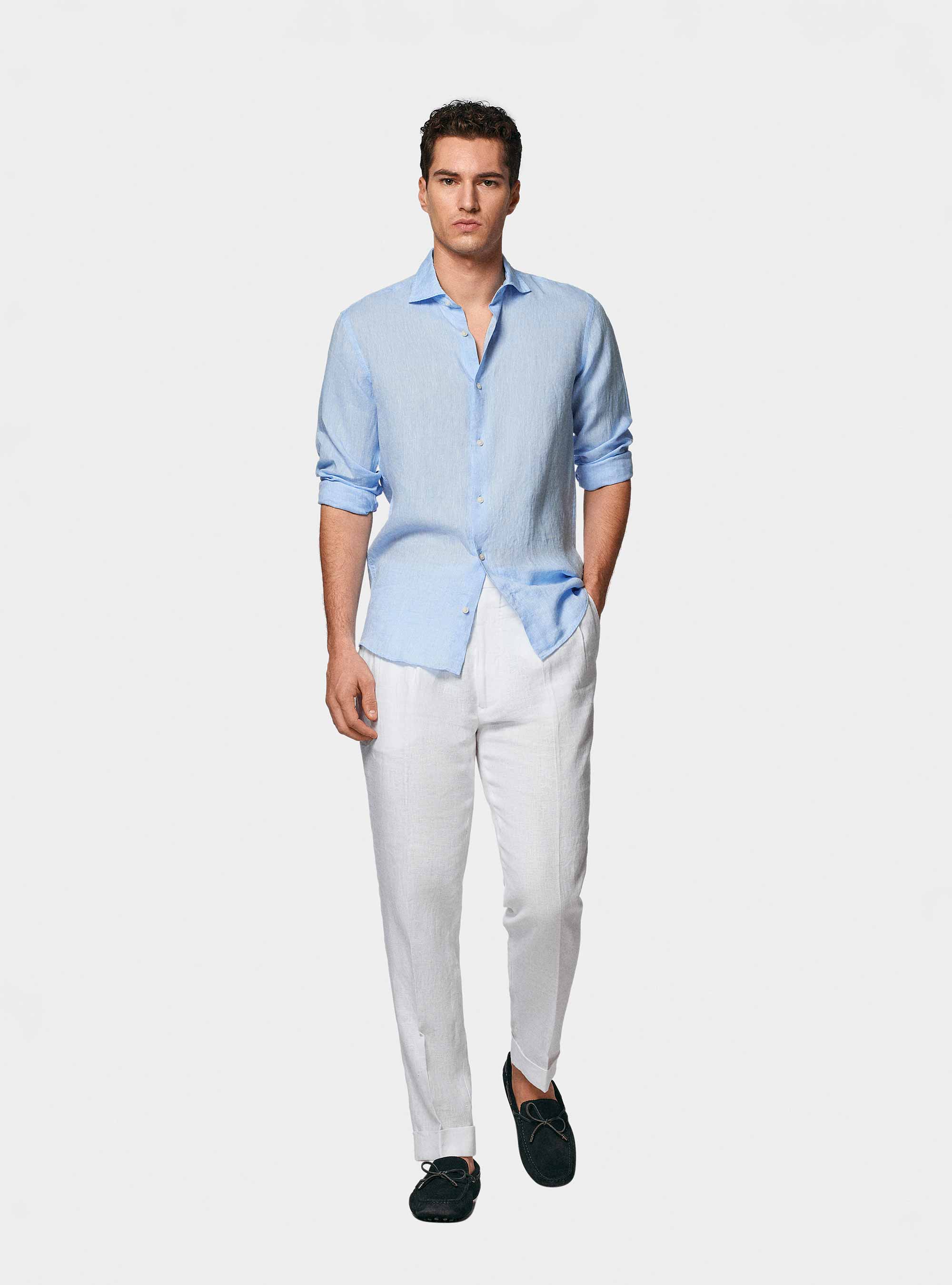 Pure linen shirt, LIGHT BLUE