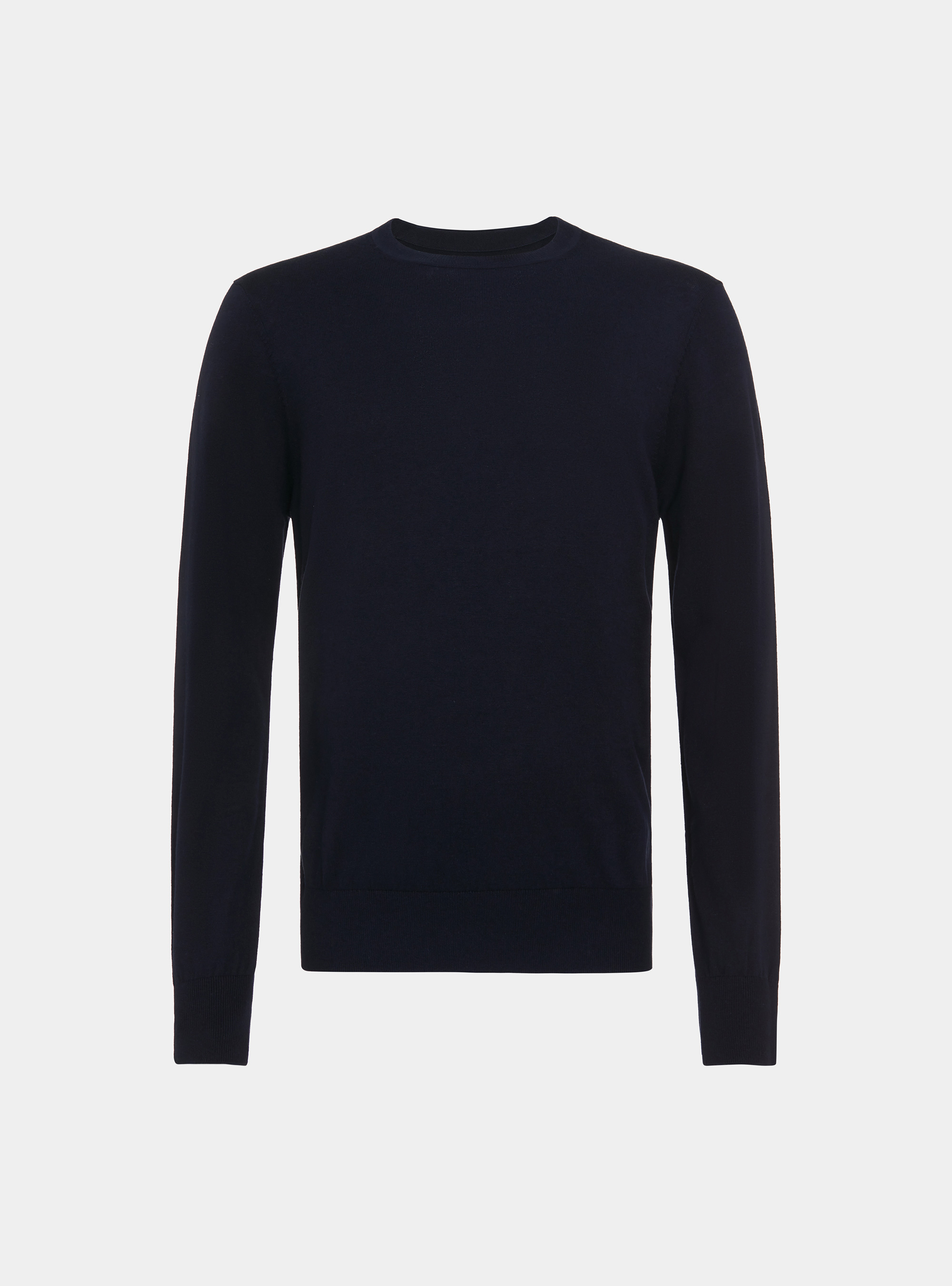 Maglia girocollo in cotone seta e cashmere, BLU NAVY