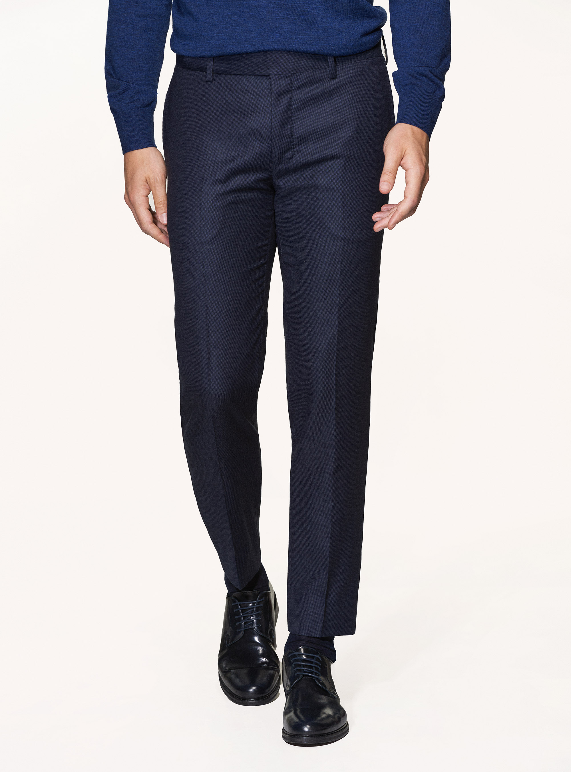Pantaloni per abito in lana occhio di pernice superfine 110's Vitale Barberis Canonico