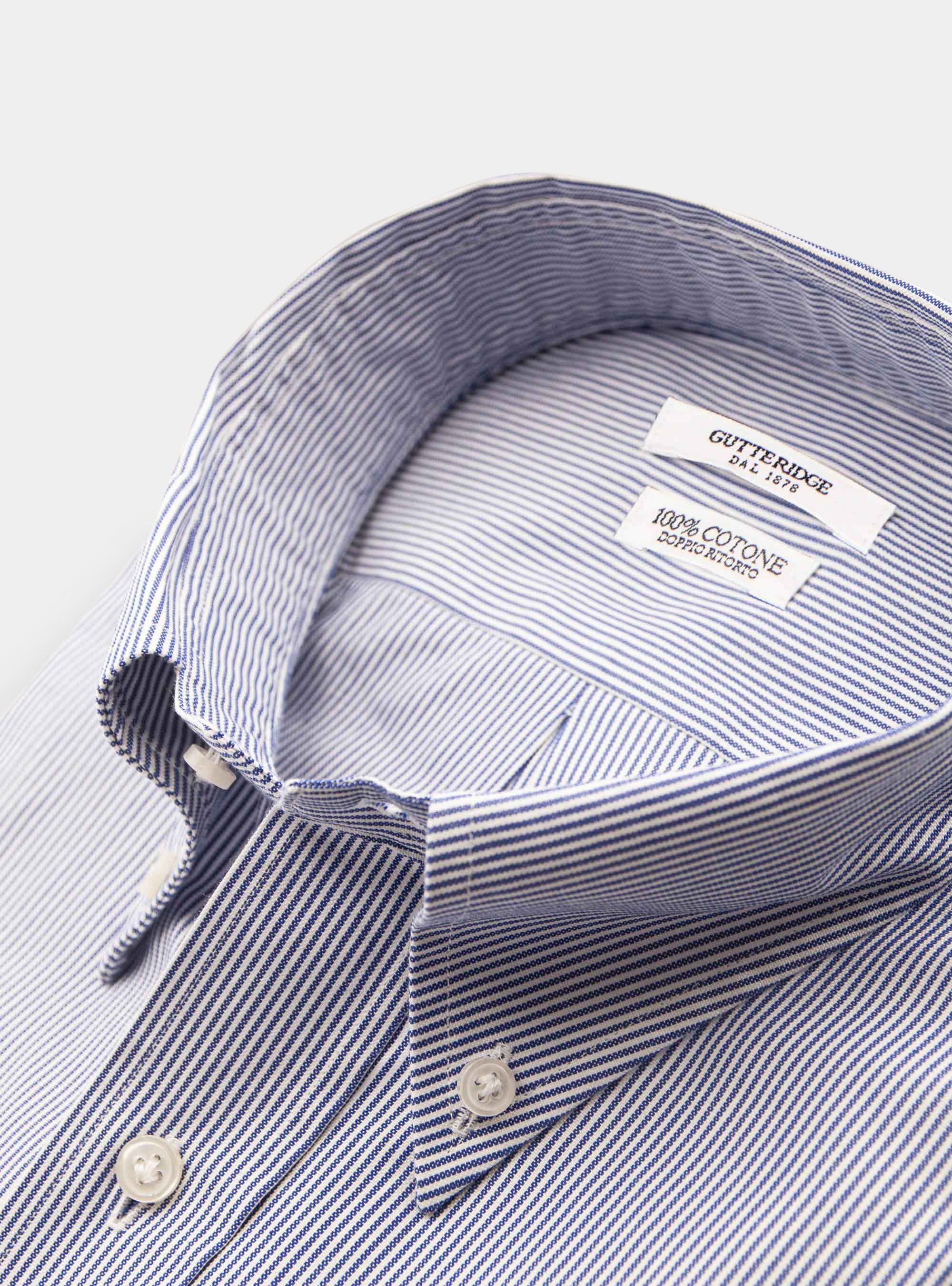 Comfort button-down collar shirt in striped oxford, BLUE
