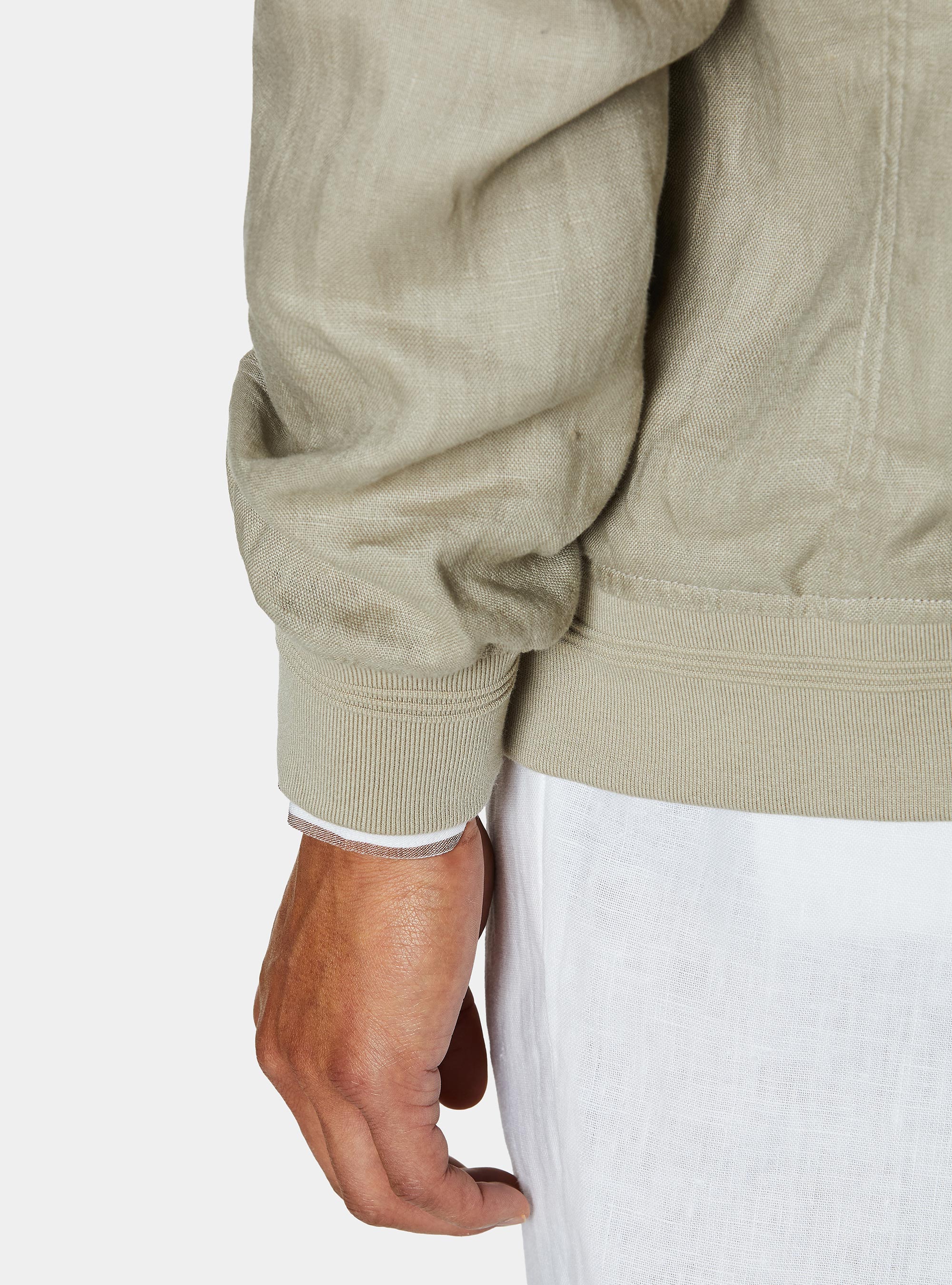 Pure linen bomber jacket, SAND