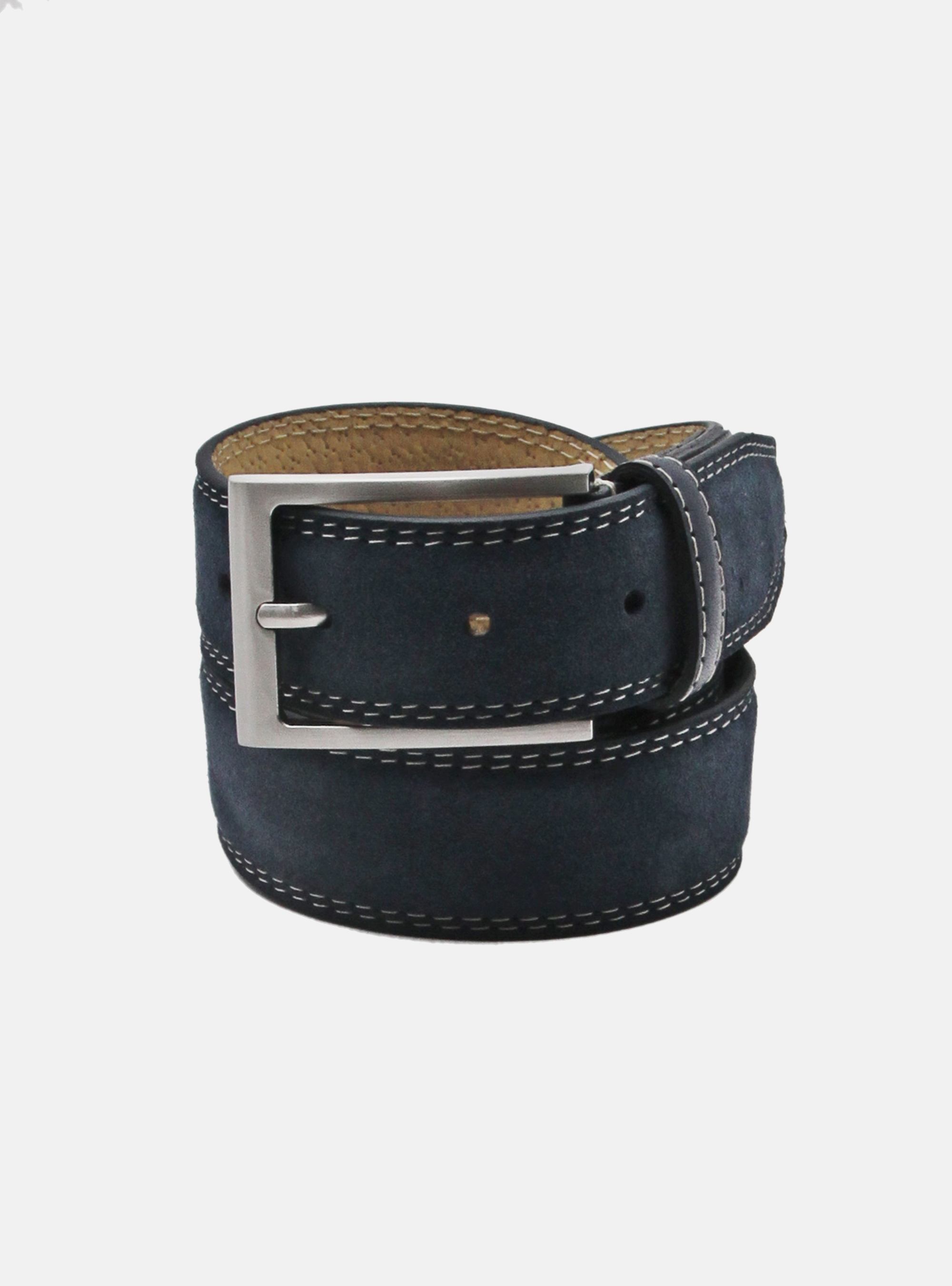 SUEDE LEATHER BELT, BLUE NAVY