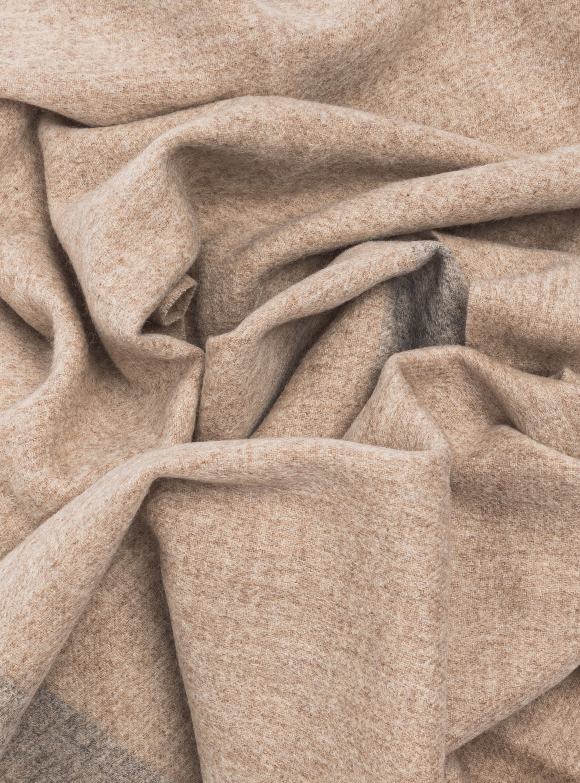 Sciarpa in lana cashmere con bordino a contrasto, PANNA