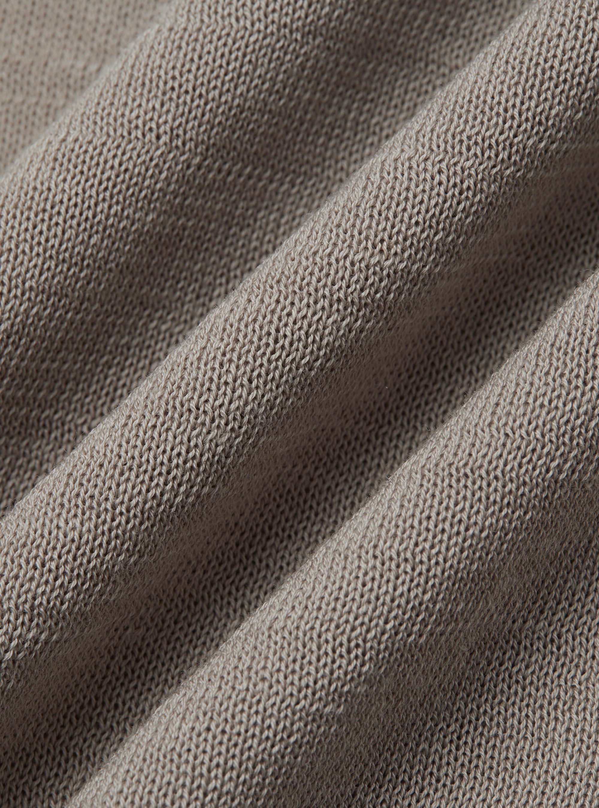 Maglia a polo in cotone e seta, SABBIA